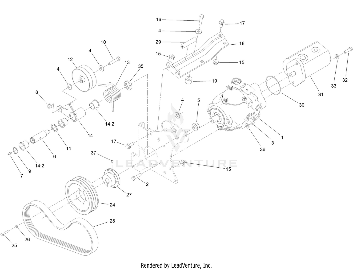 Gear Pump and Piston Pump Assembly