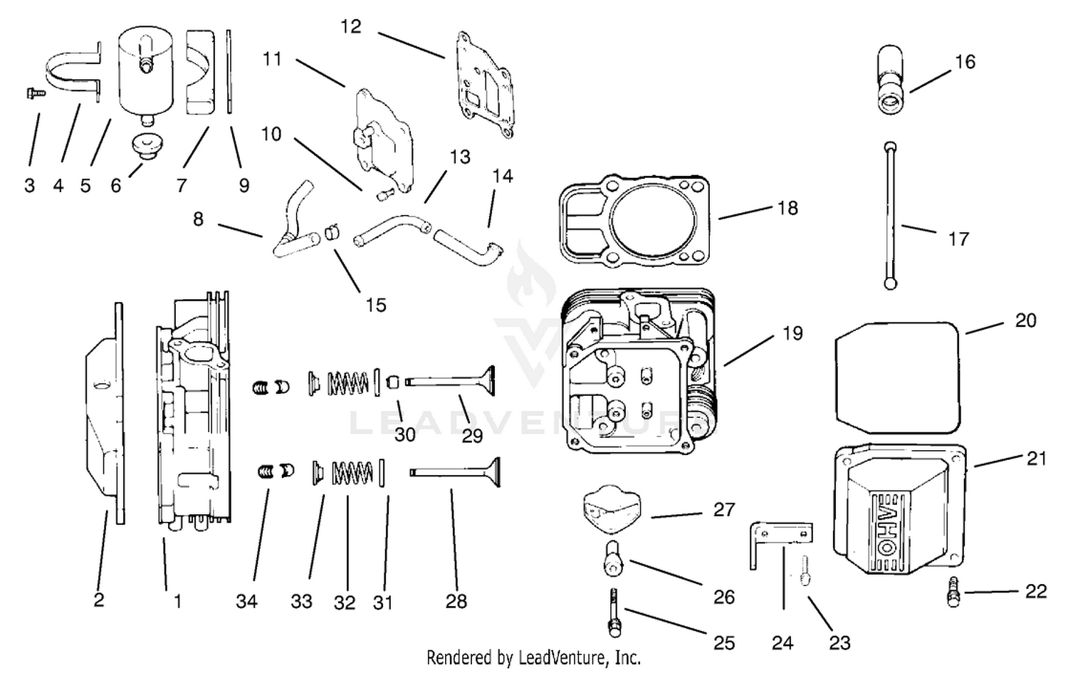 Head/valve/breather