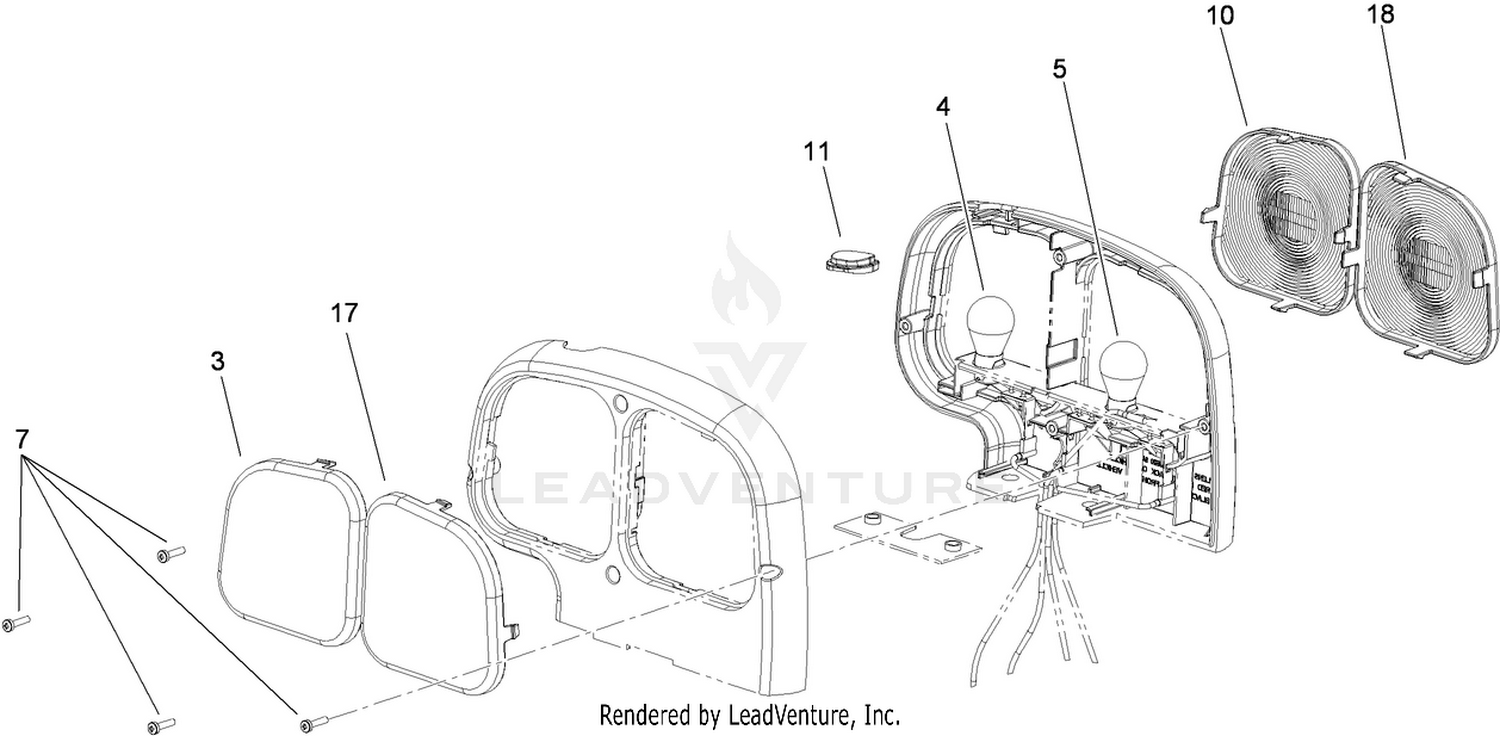 Left Hand Tail Light Assembly No. 108-8008