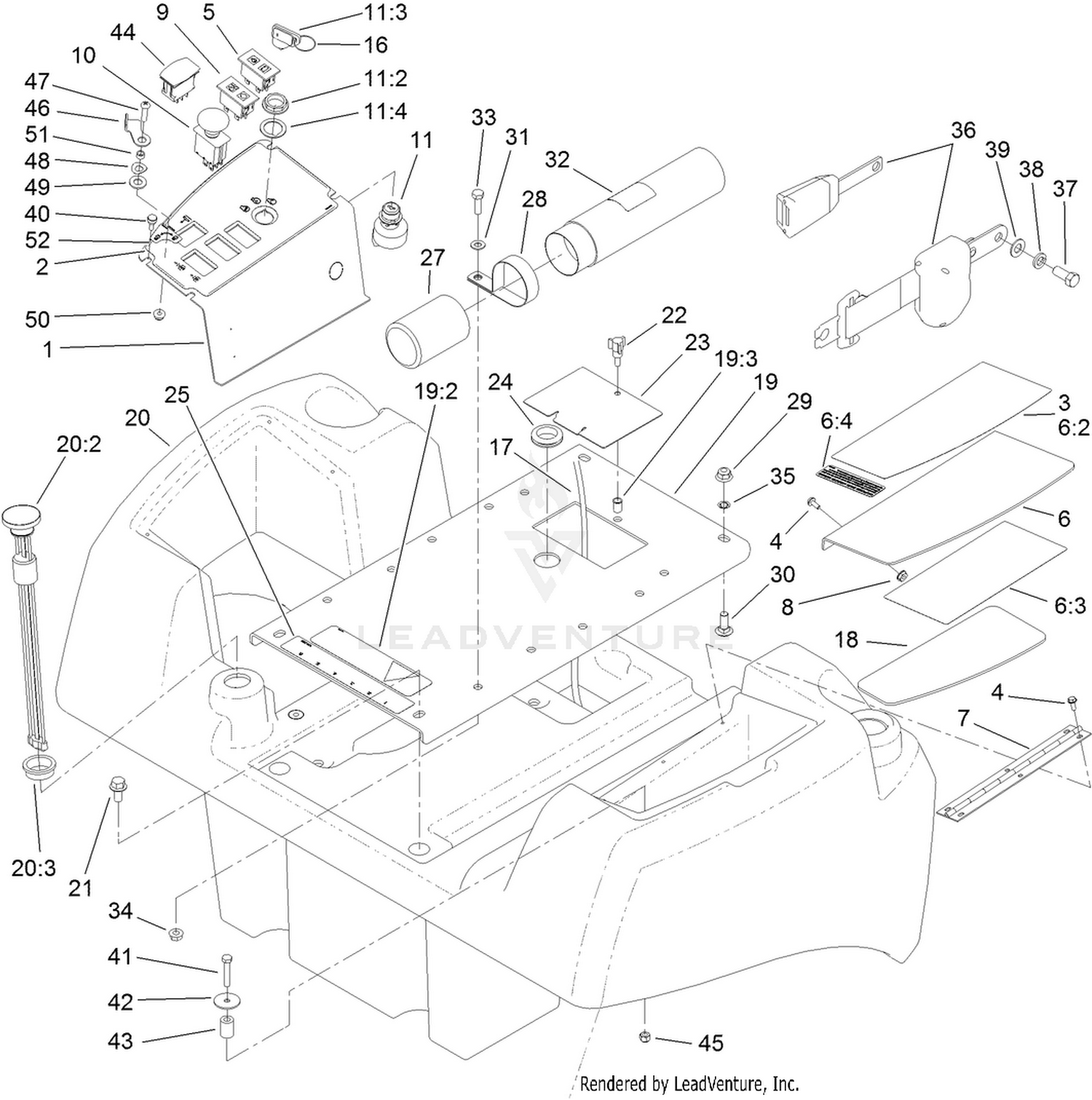Fuel Tank and Control Panel Assembly