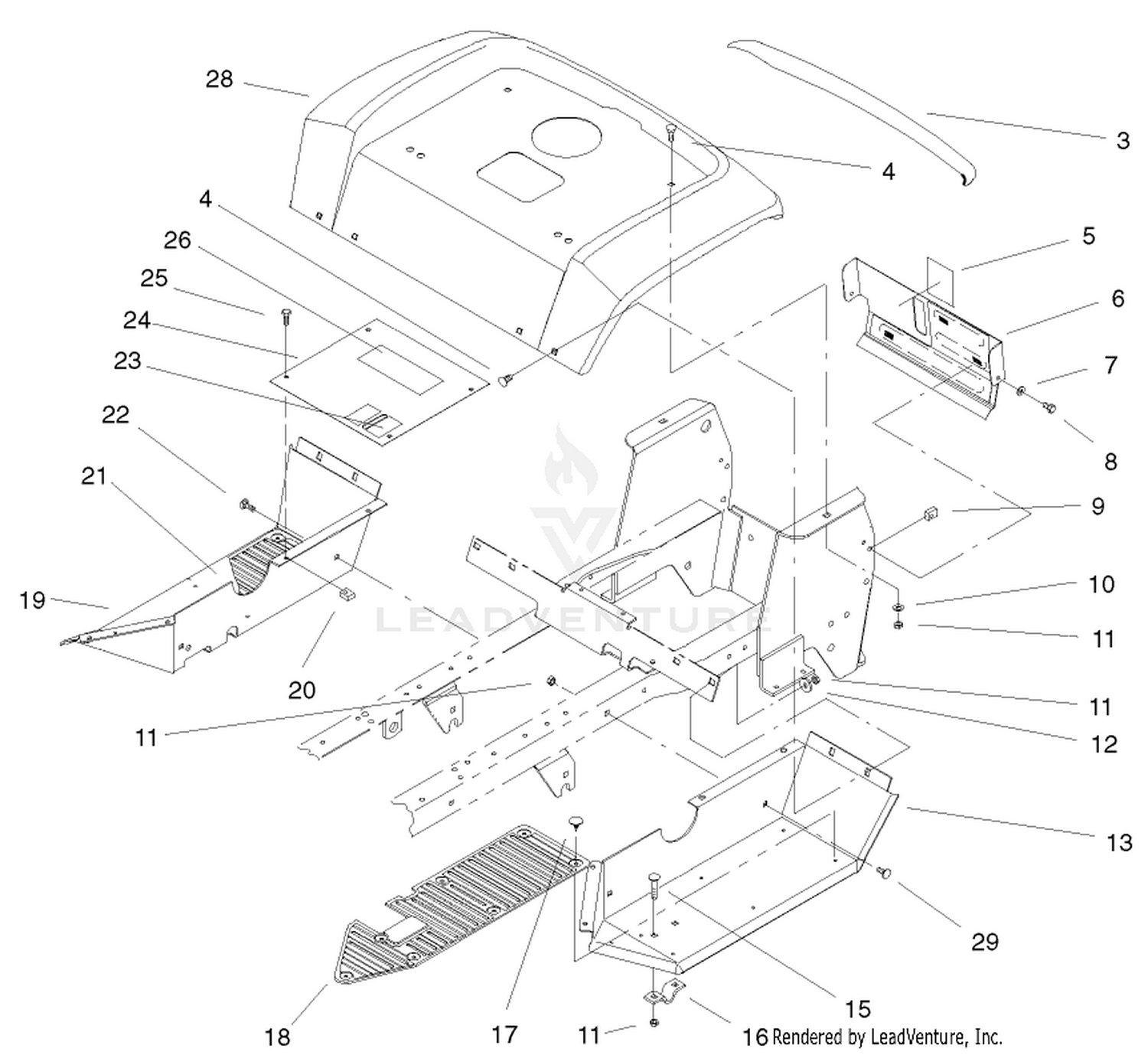 Fender  Footrest Assembly
