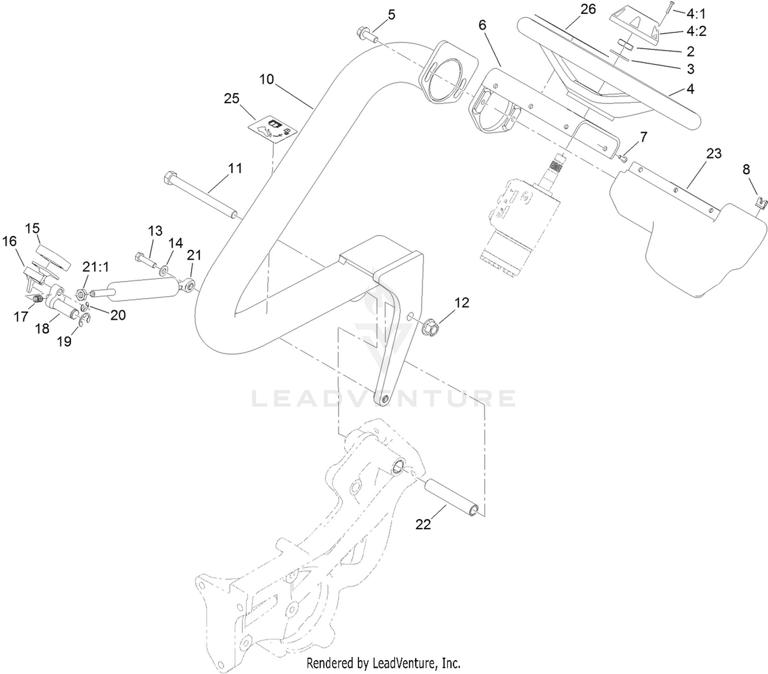 Steering Arm and Adjuster Assembly