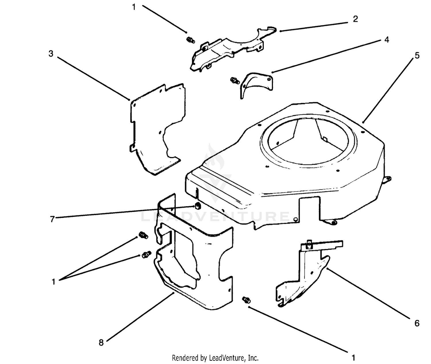 Blower Housing  Baffle-Engine Kohler Model No. Cv14 S-1429 (continued)