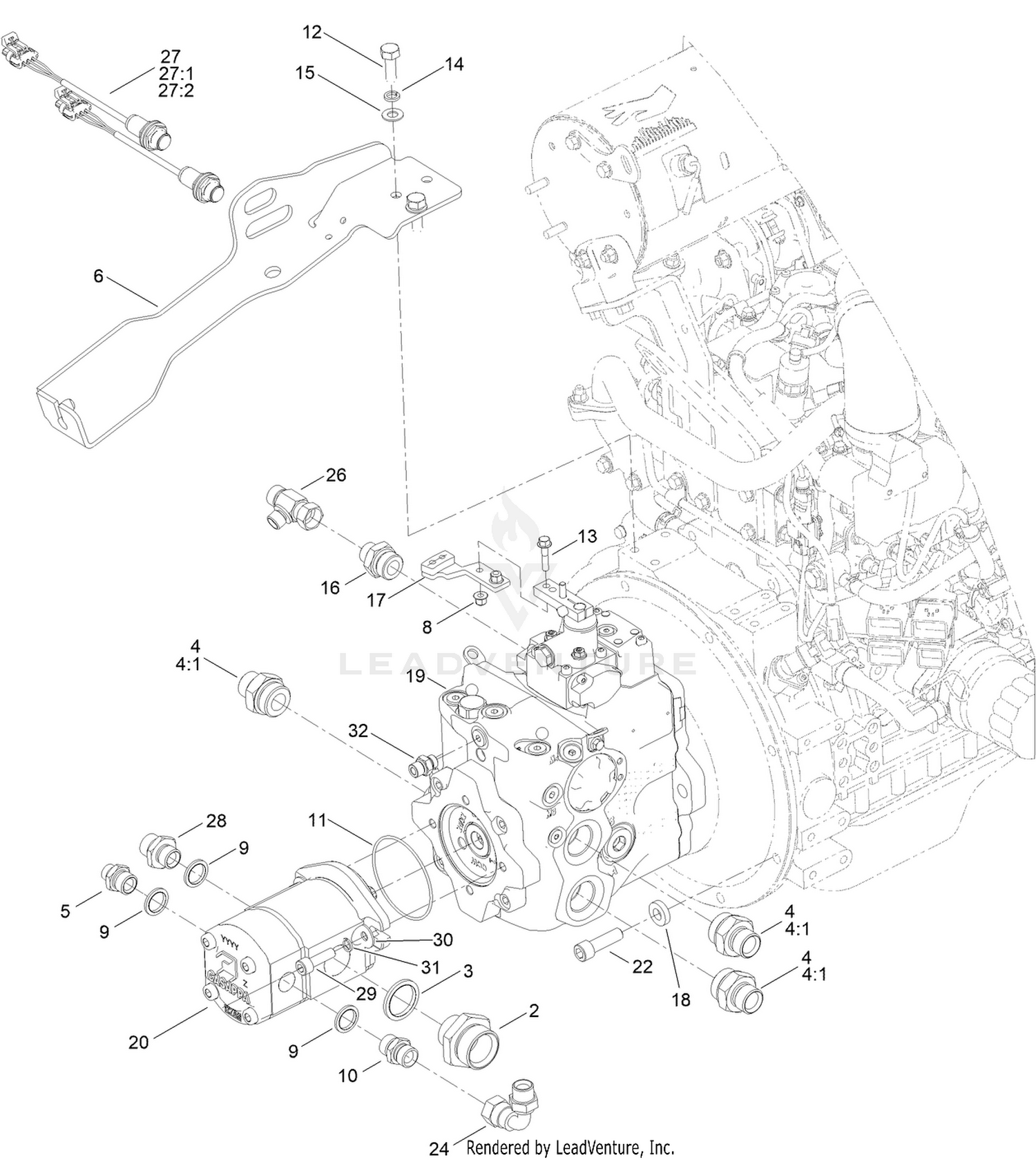Transmission and Cutter Pump Assembly