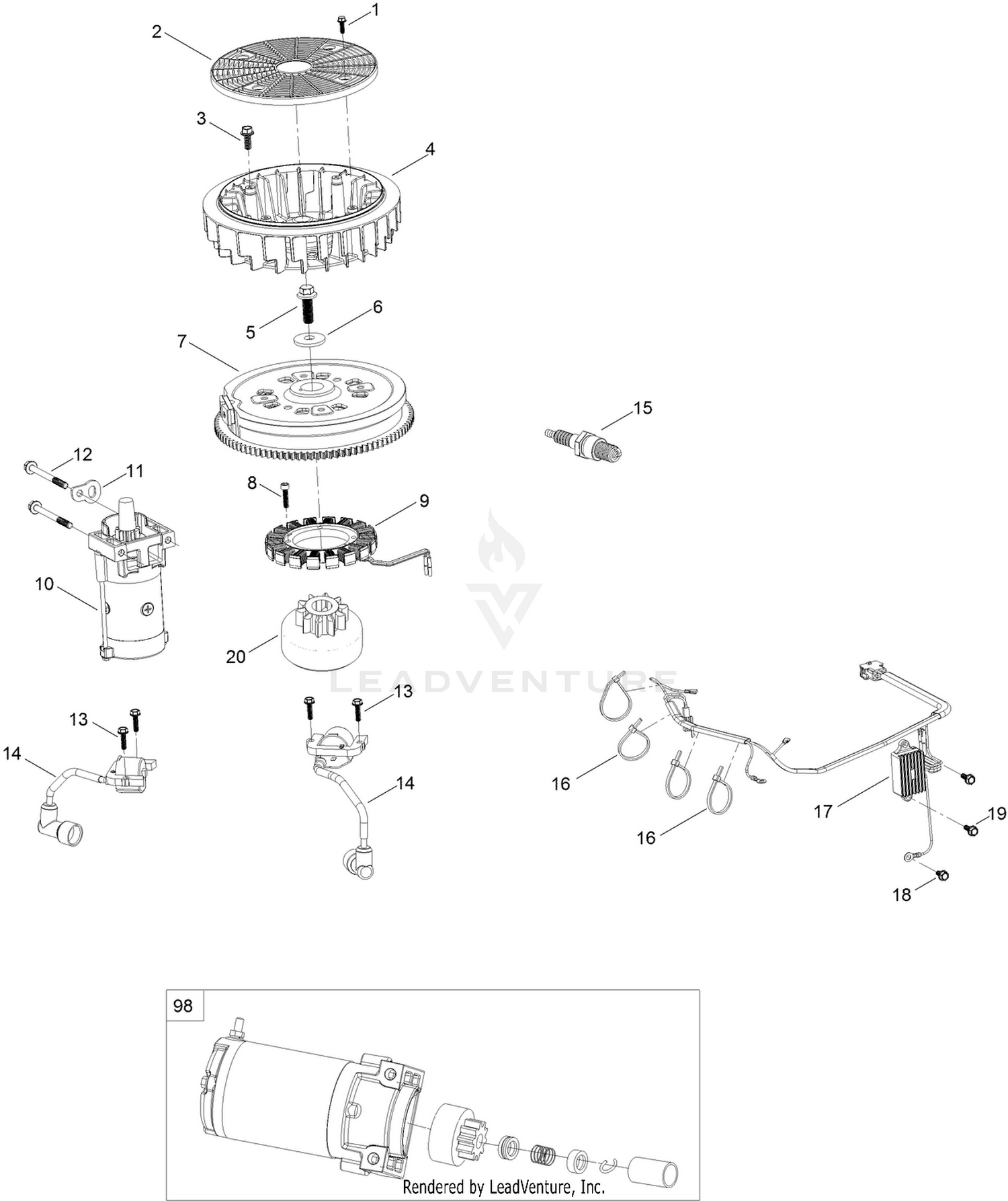 Ignition and Electrical  Engine Assembly No. 127-9041
