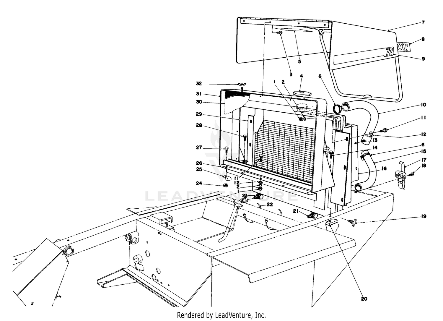 Radiator  Hood Assembly