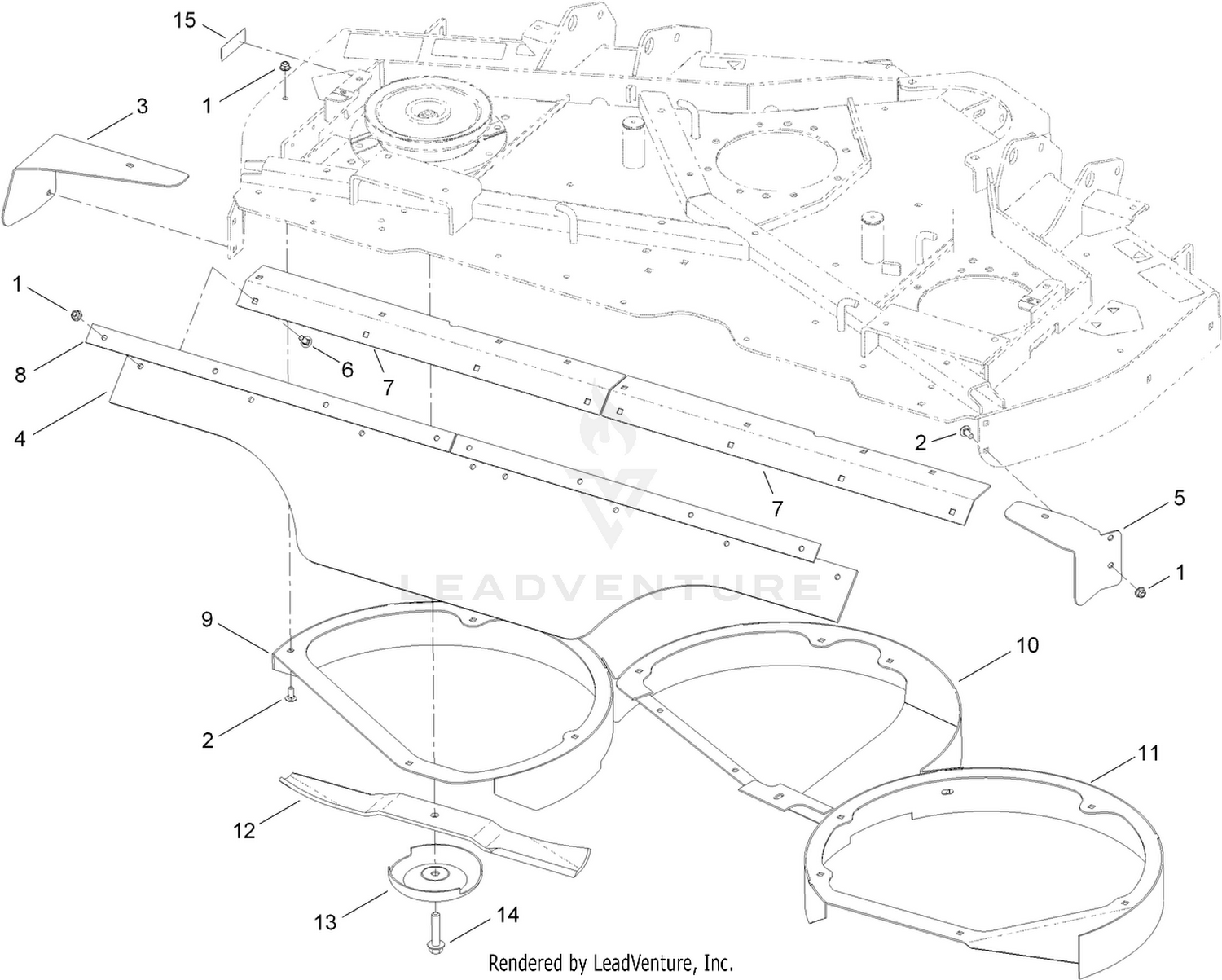 62 Inch Rear Deflector and Chamber Assembly