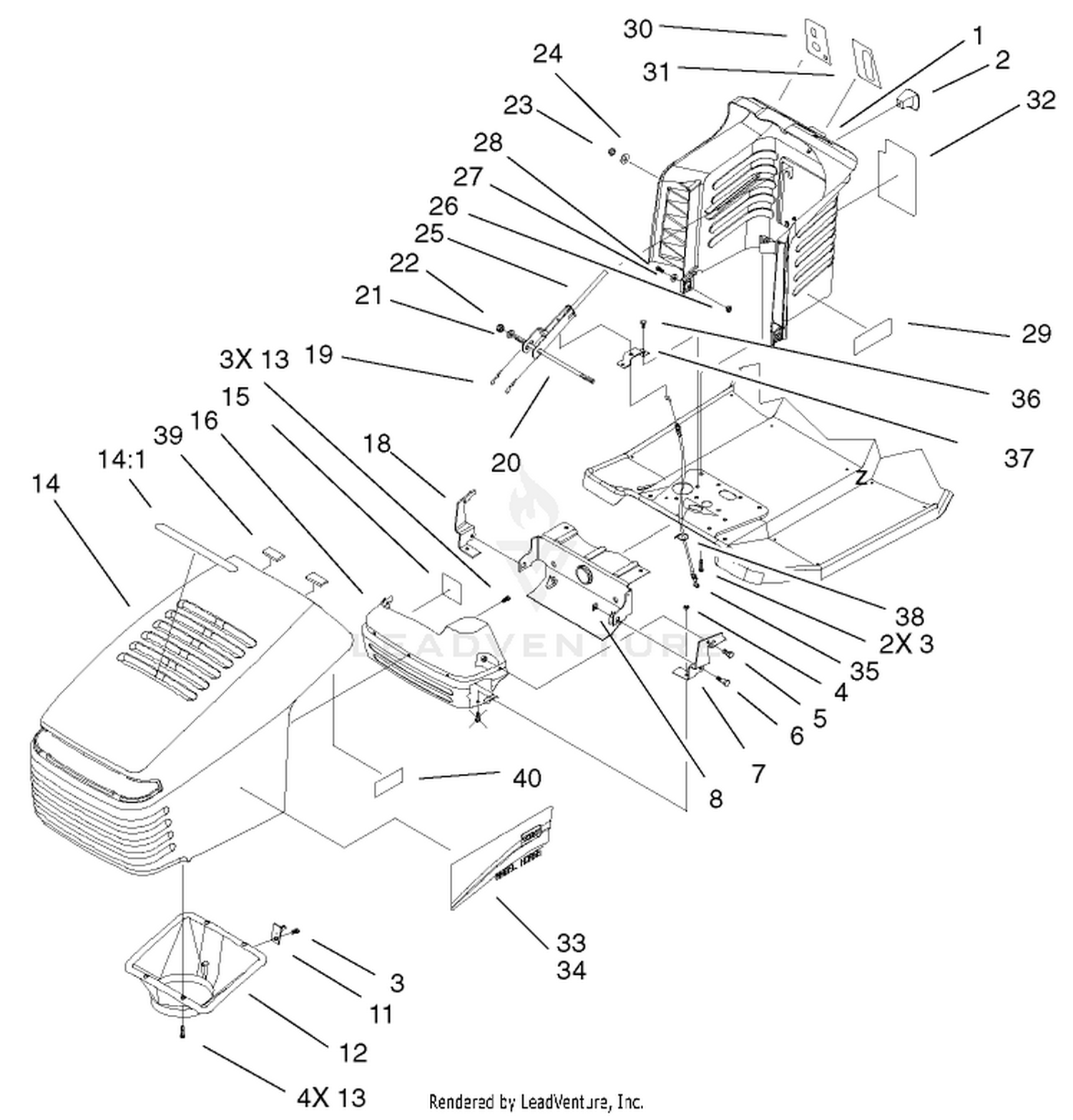 Hood  Tower Assembly