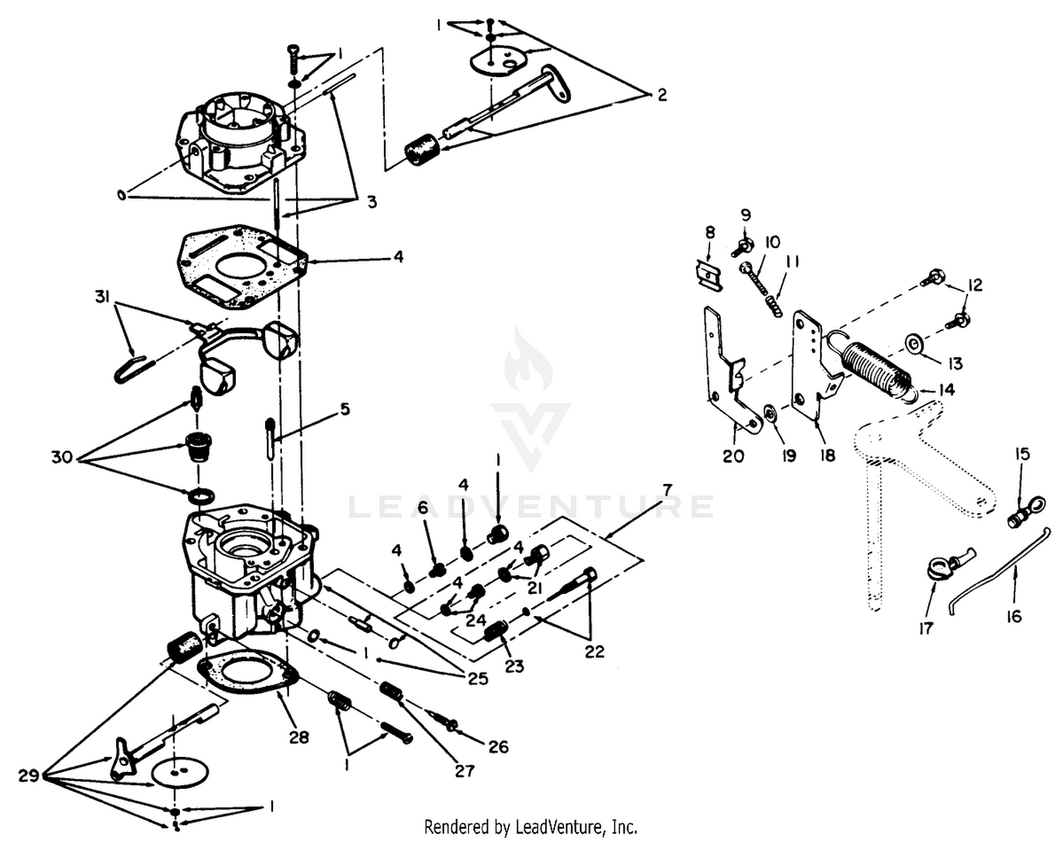 Engine Onan Model No. B48g-Ga020 Type No. 4139e Carburetor And Governor Control-Variable Speed (side Pull)