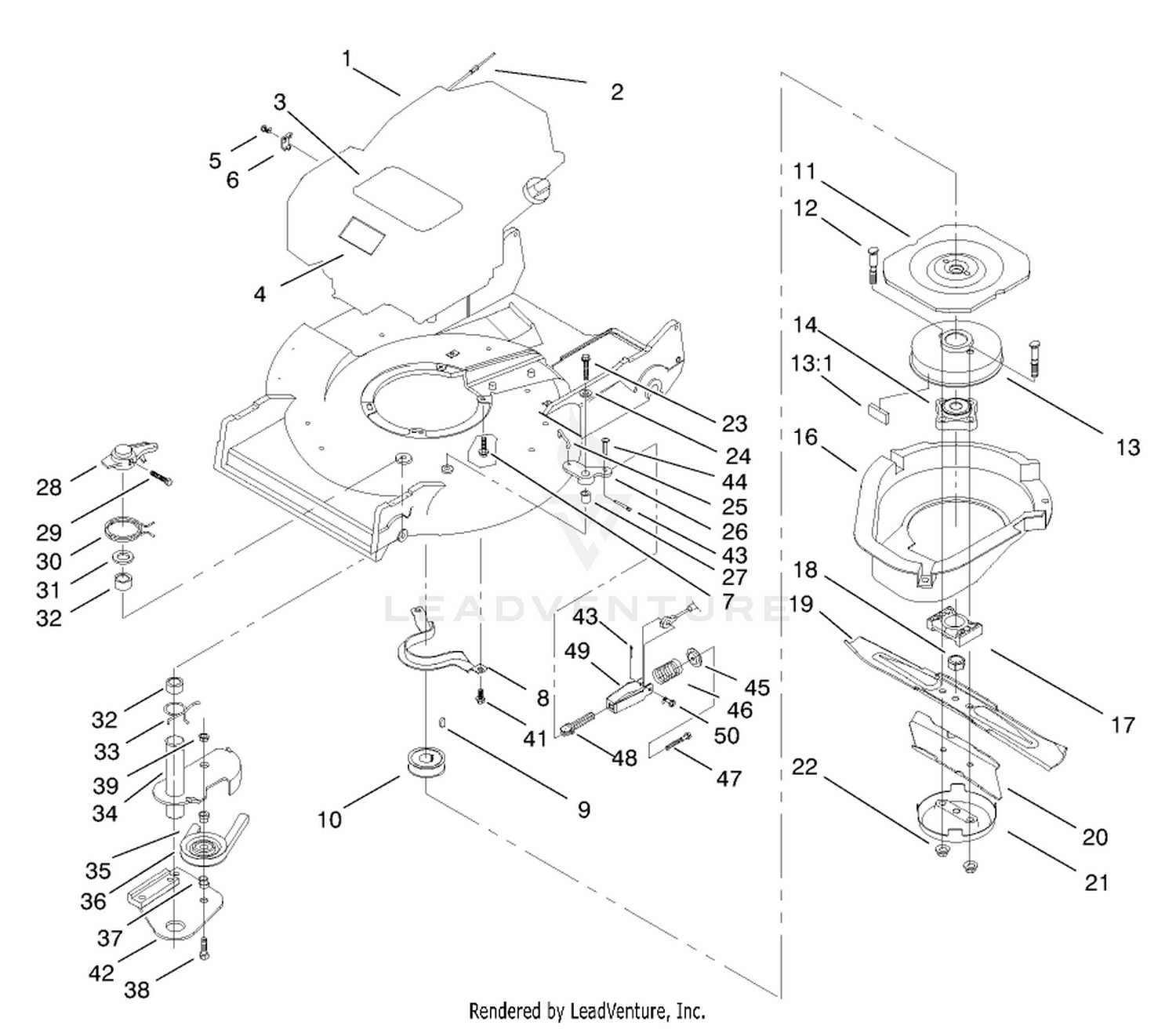 Engine and Blade and Brake Clutch Assembly
