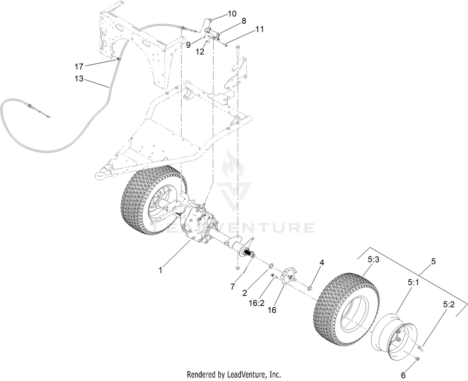 Rear Wheel and Transaxle Assembly