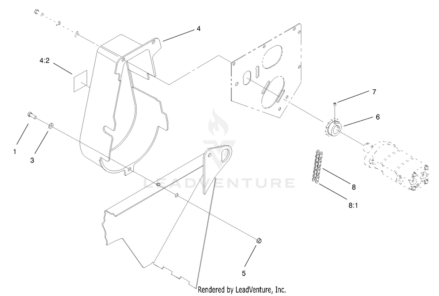 Chain, Sprocket and Guard Assembly