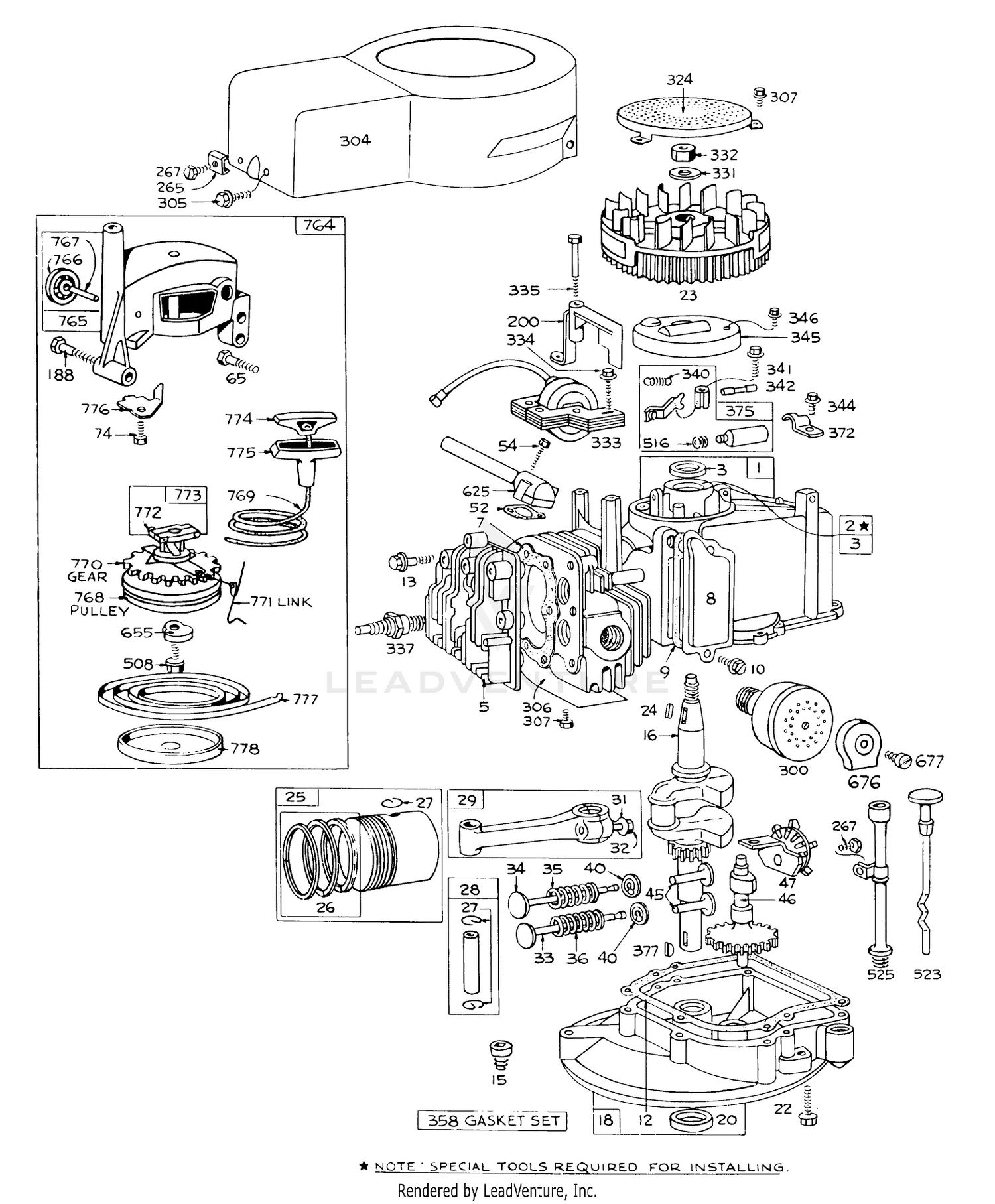 Engine Briggs  Stratton Model 92908-1456-01 For 21" Self-Propelled Model 16273