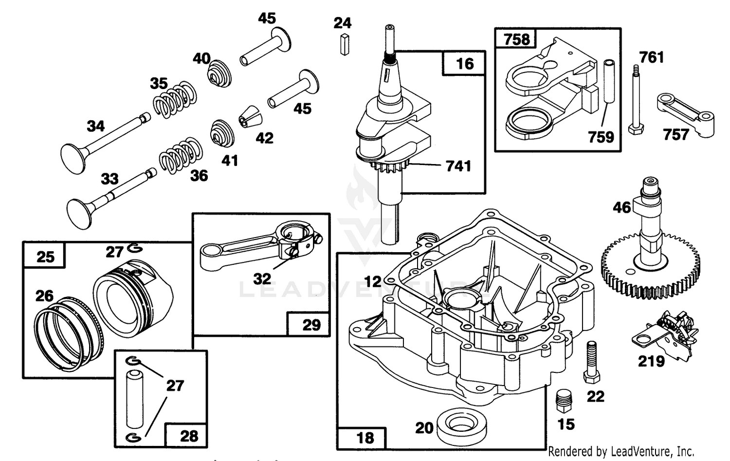 Engine Briggs  Stratton Model 283707-0160-01 2