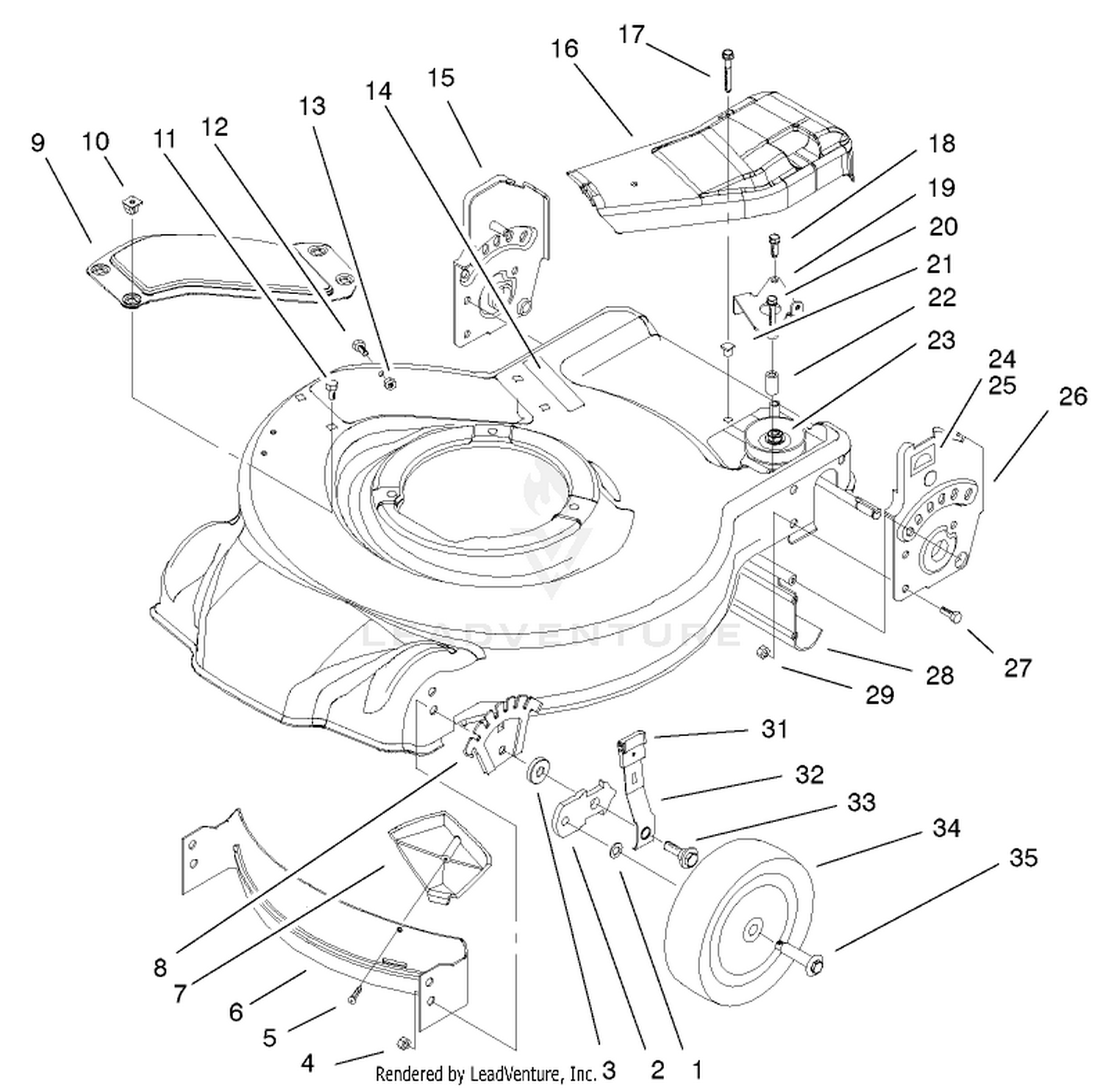 Housing  Handle Bracket Assembly