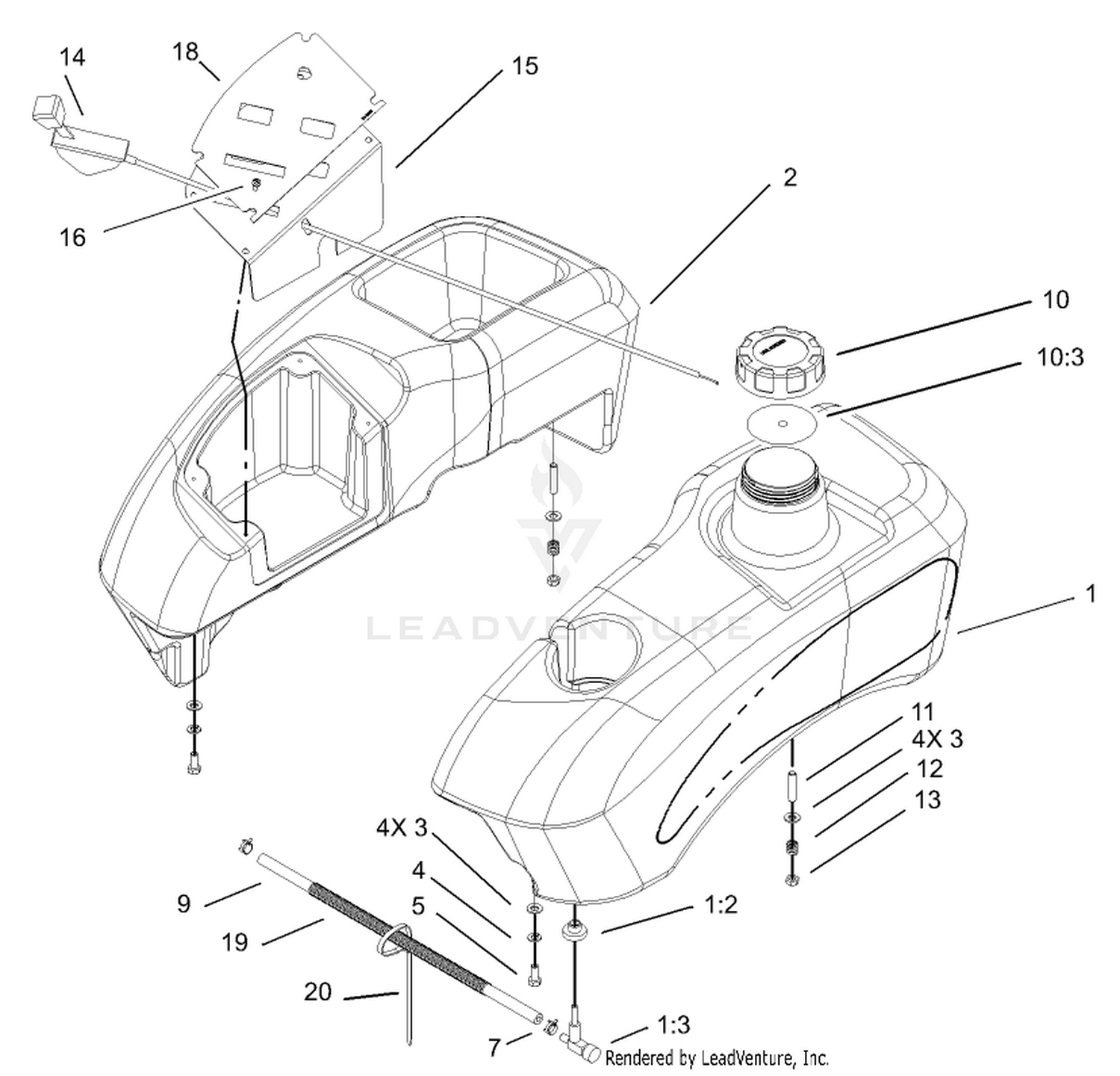 Fuel Tank and Control Pod Assembly