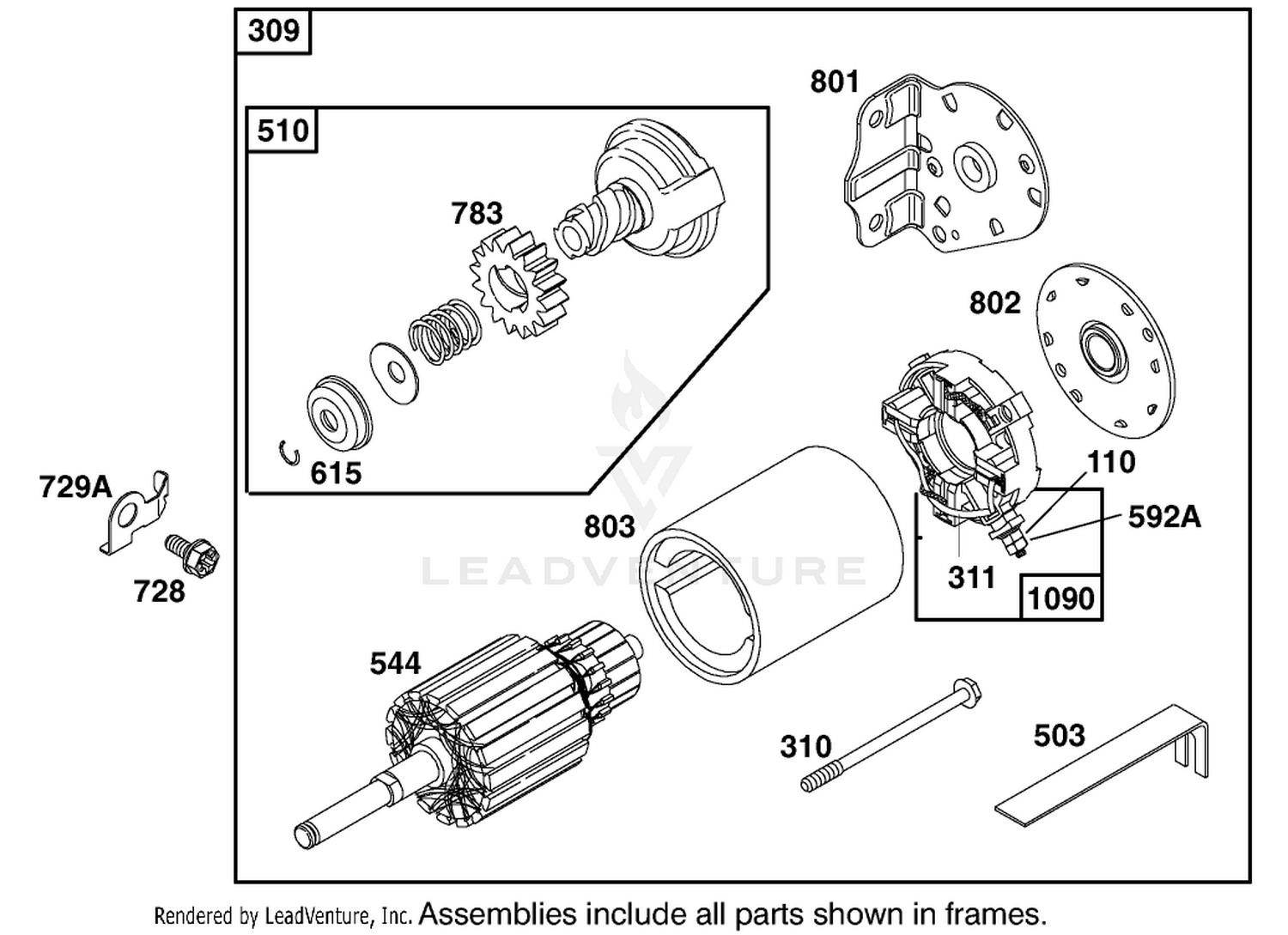 Engine Briggs  Stratton Model 284707-1148-E1 8