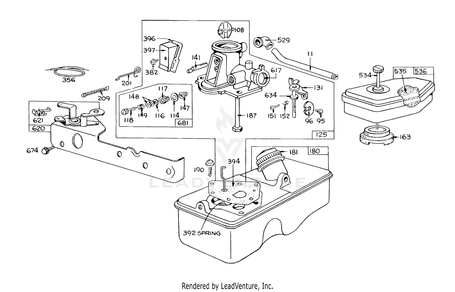 Briggs  Stratton Carburetor Assembly Model 390064 For 19" Hand Propelled Model 16073