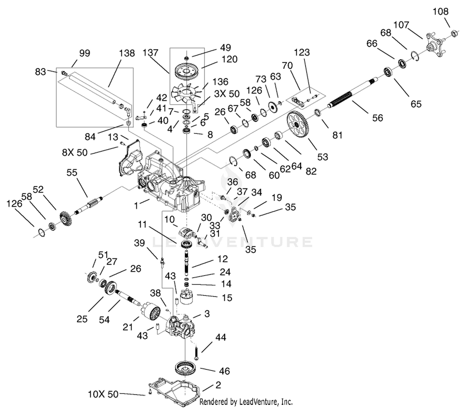 LH Hydro Transaxle Assembly No. 100-7361