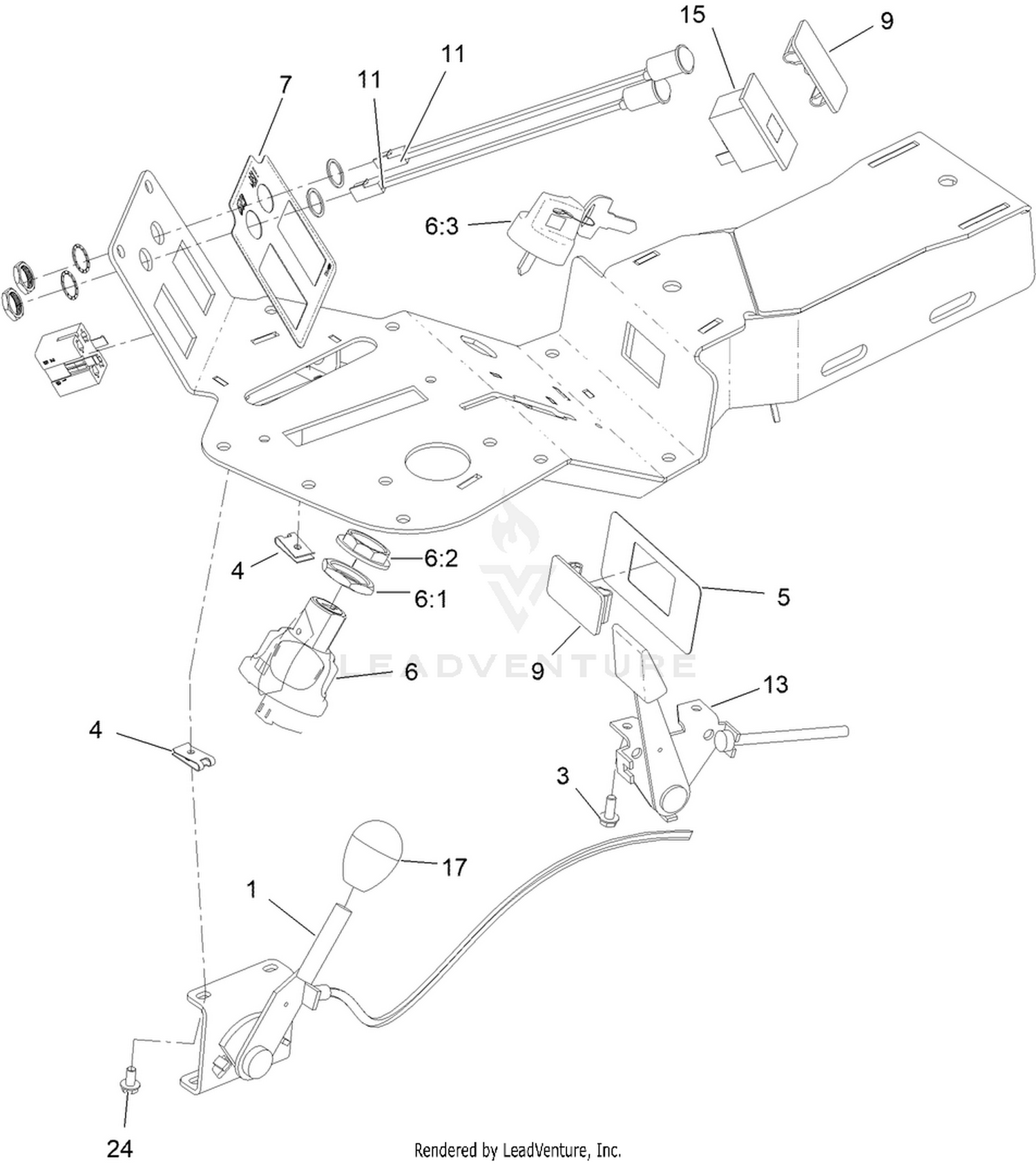 Ignition, Throttle and Choke Control Assembly