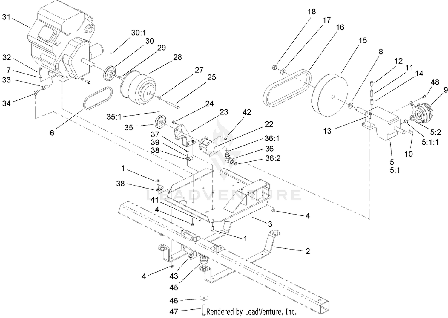 Engine and Gearbox Assembly