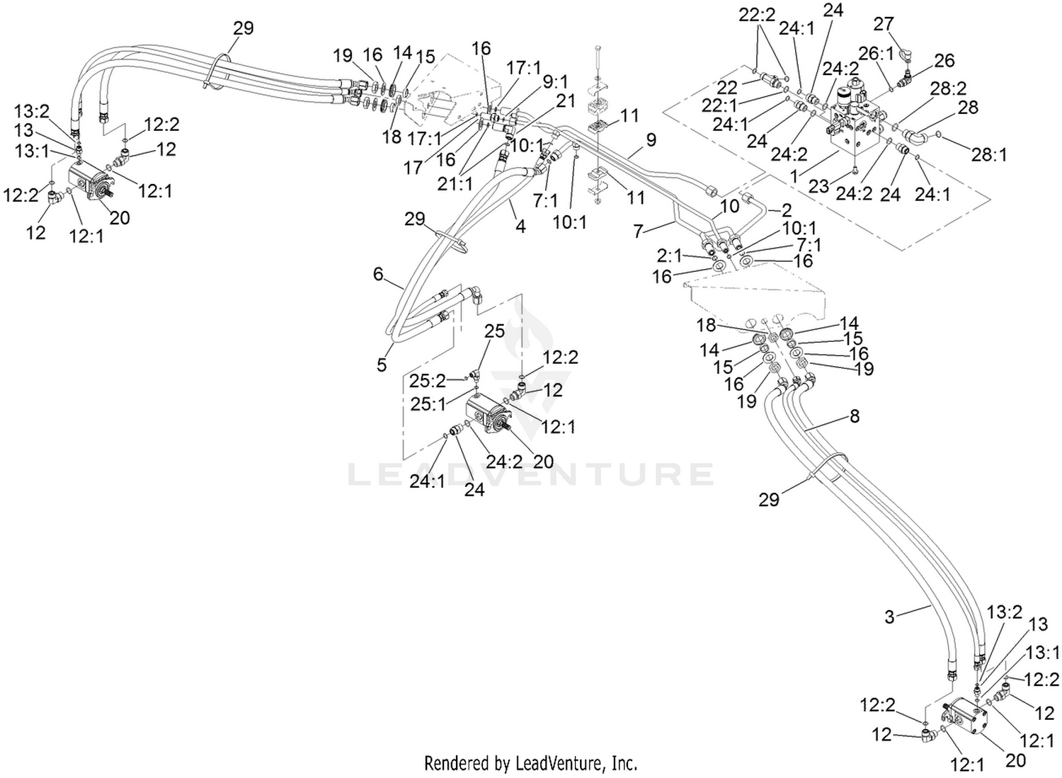 Cutting Unit No. 1, 4 and 5 Hydraulic Assembly