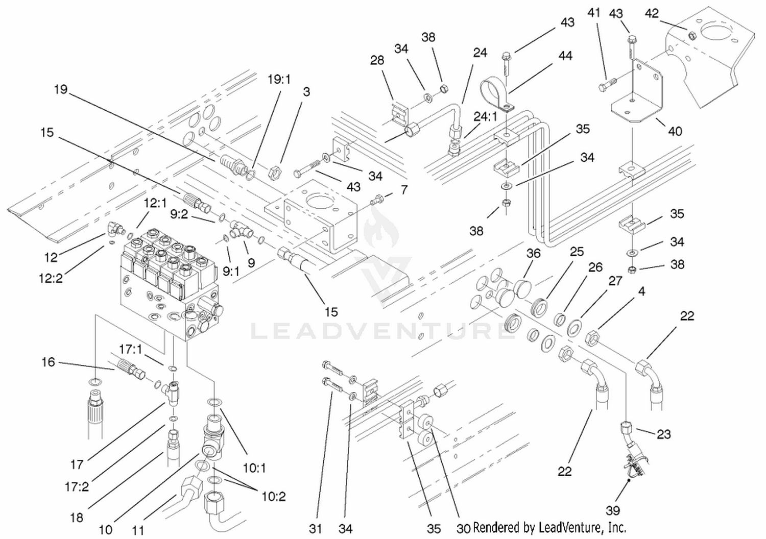 Rear Hydraulic Control Block And Tube Assembly
