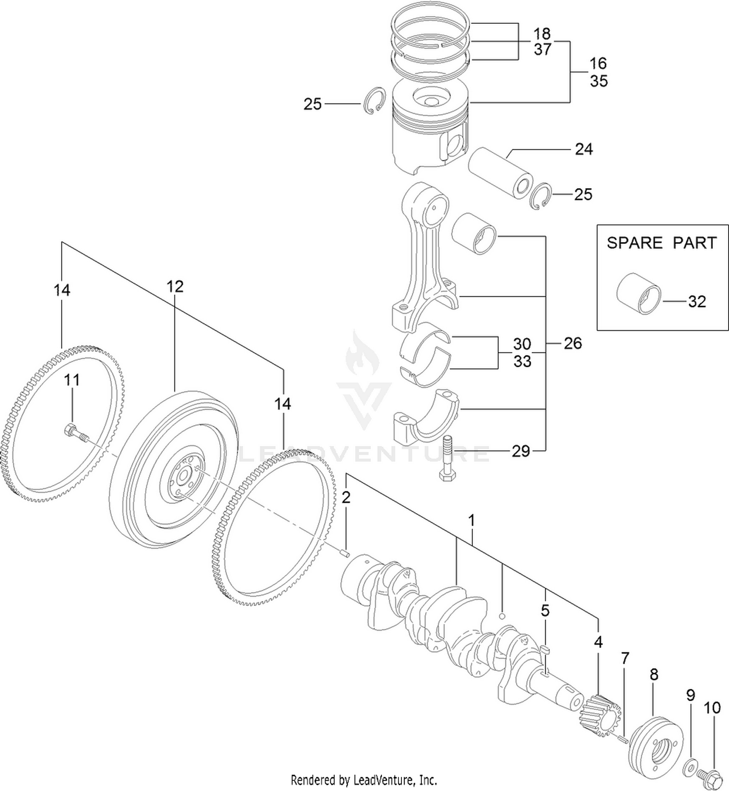 Crankshaft and Piston Assembly