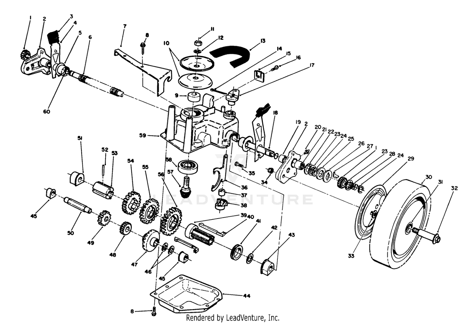 Gear Case Assembly (continued) (used On Units With Serial No. 8000852  Up)