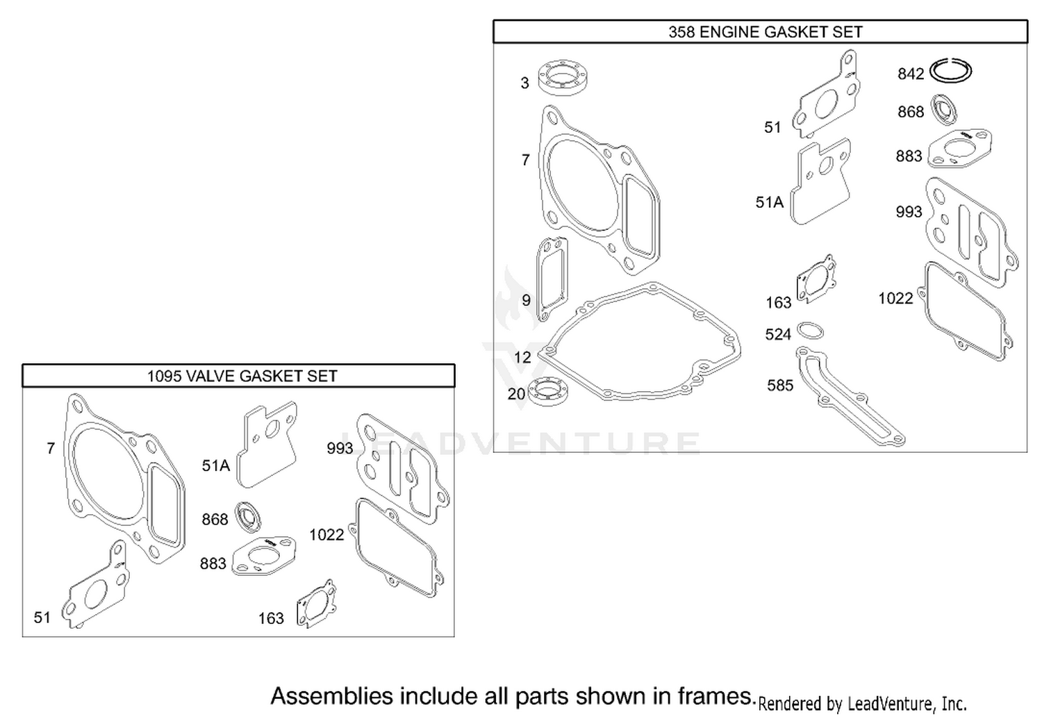 Gasket Assembly Briggs and Stratton Model 122607-0116-E1