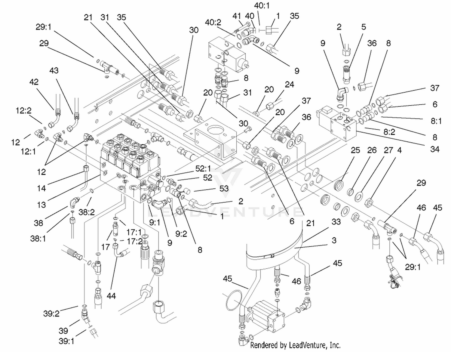 Rear Hydraulic Control Block Assembly