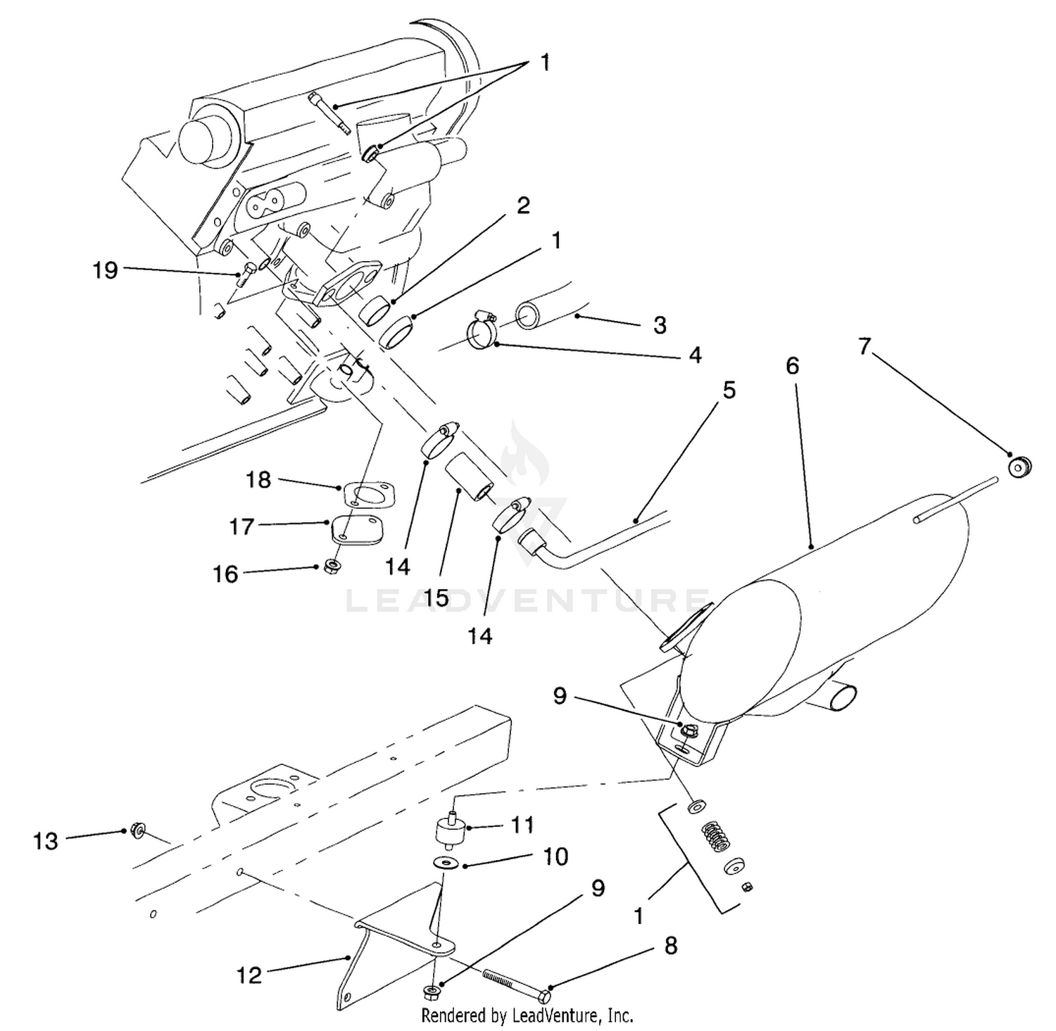Muffler  Air Cleaner Installation Assembly