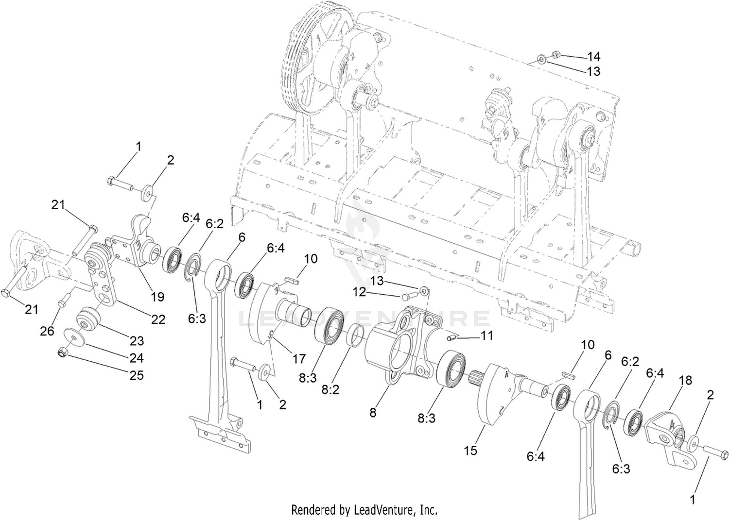 Left Hand No. 3 and No. 4 Crankarm Assembly