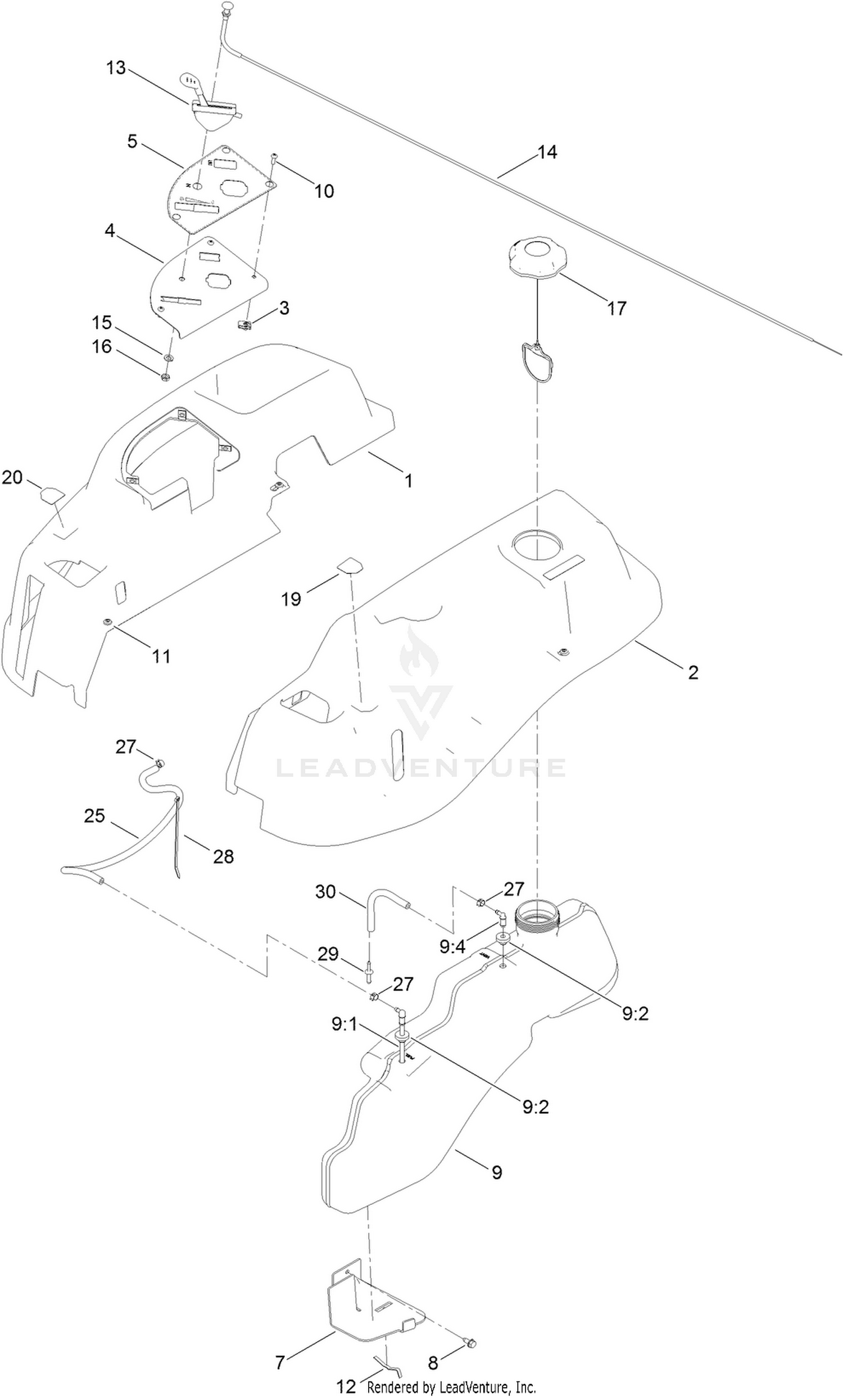 Body Styling and Fuel Tank Assembly