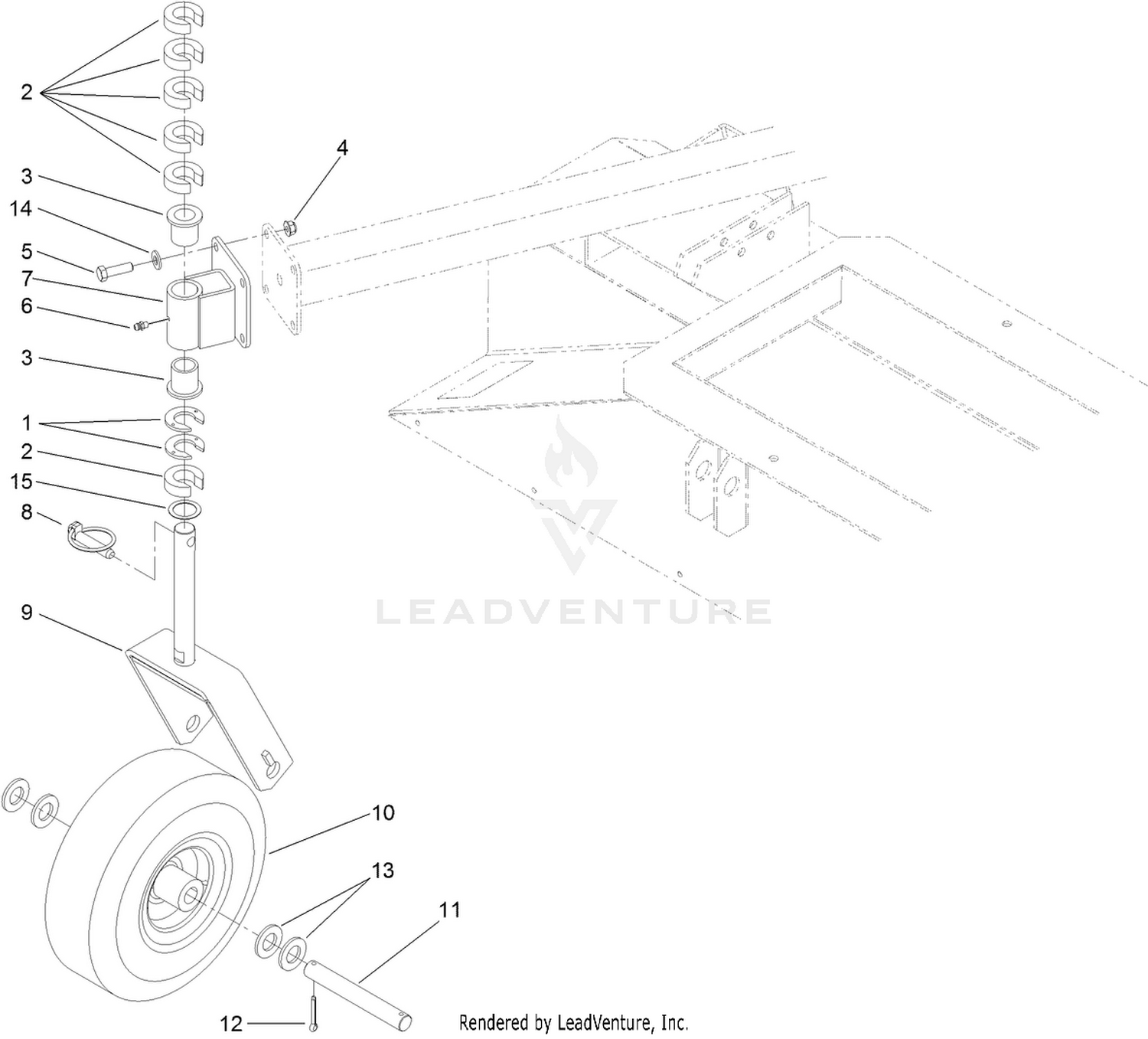 Fork and Caster Wheel Assembly