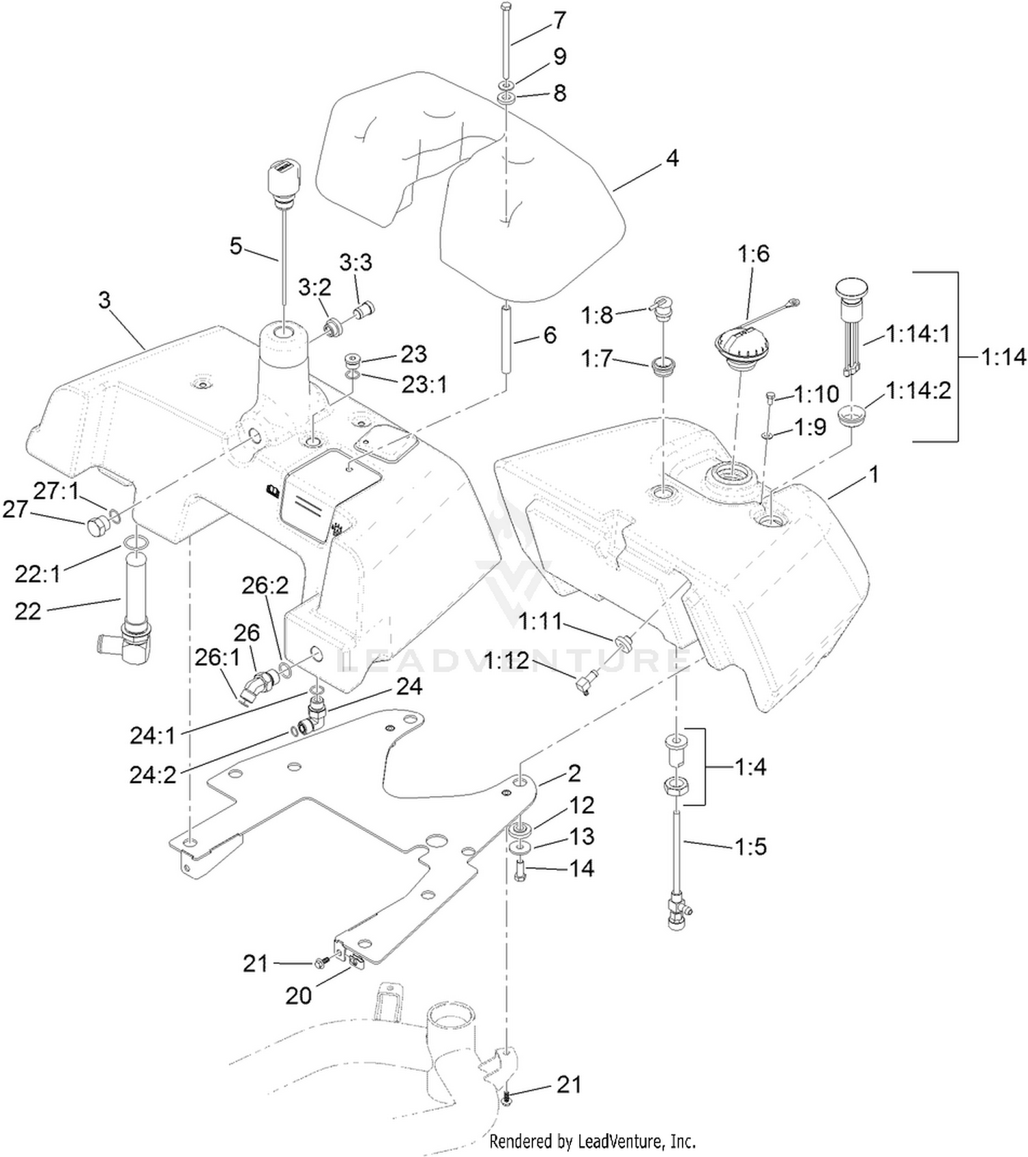 Fuel and Hydraulic Tank Assembly