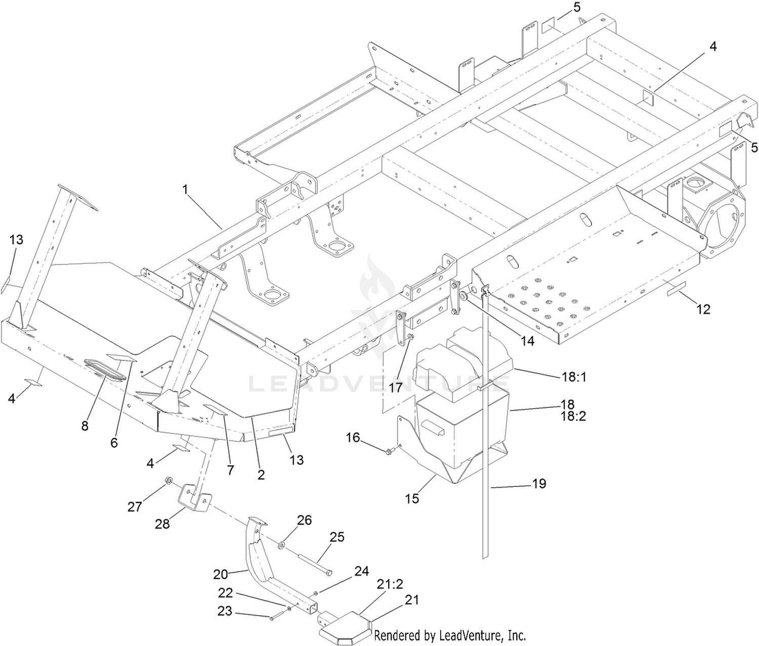 Frame and Battery Box Assembly