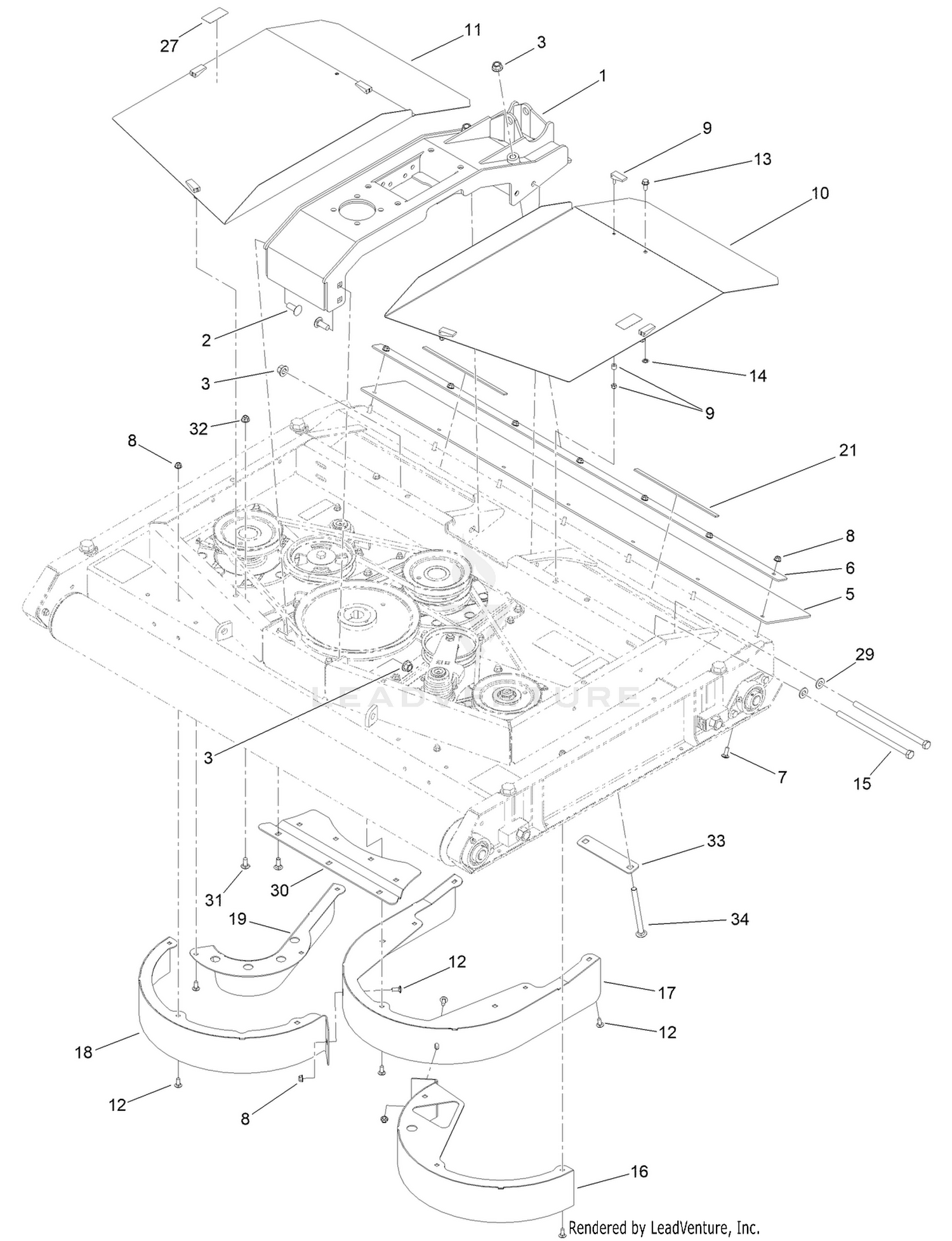 Deck Mount and Deck Cover Assembly 2