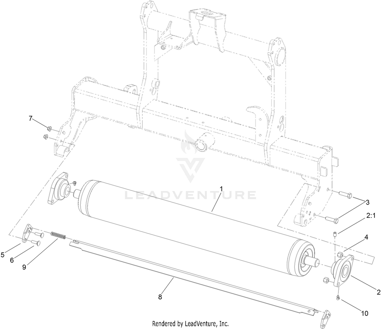 Left Hand Roller and Scraper Assembly