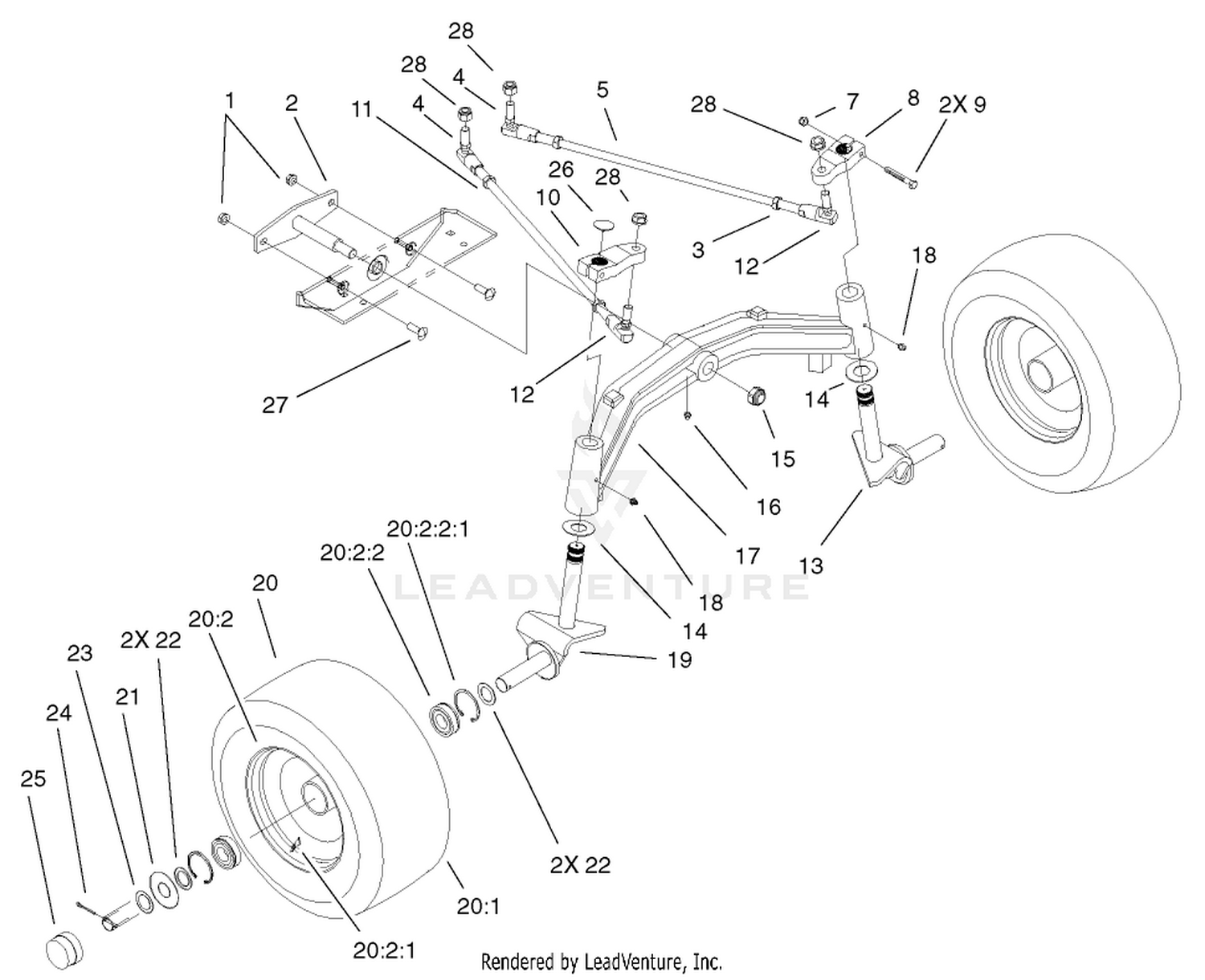 Tie Rods, Spindle  Front Axle Assembly