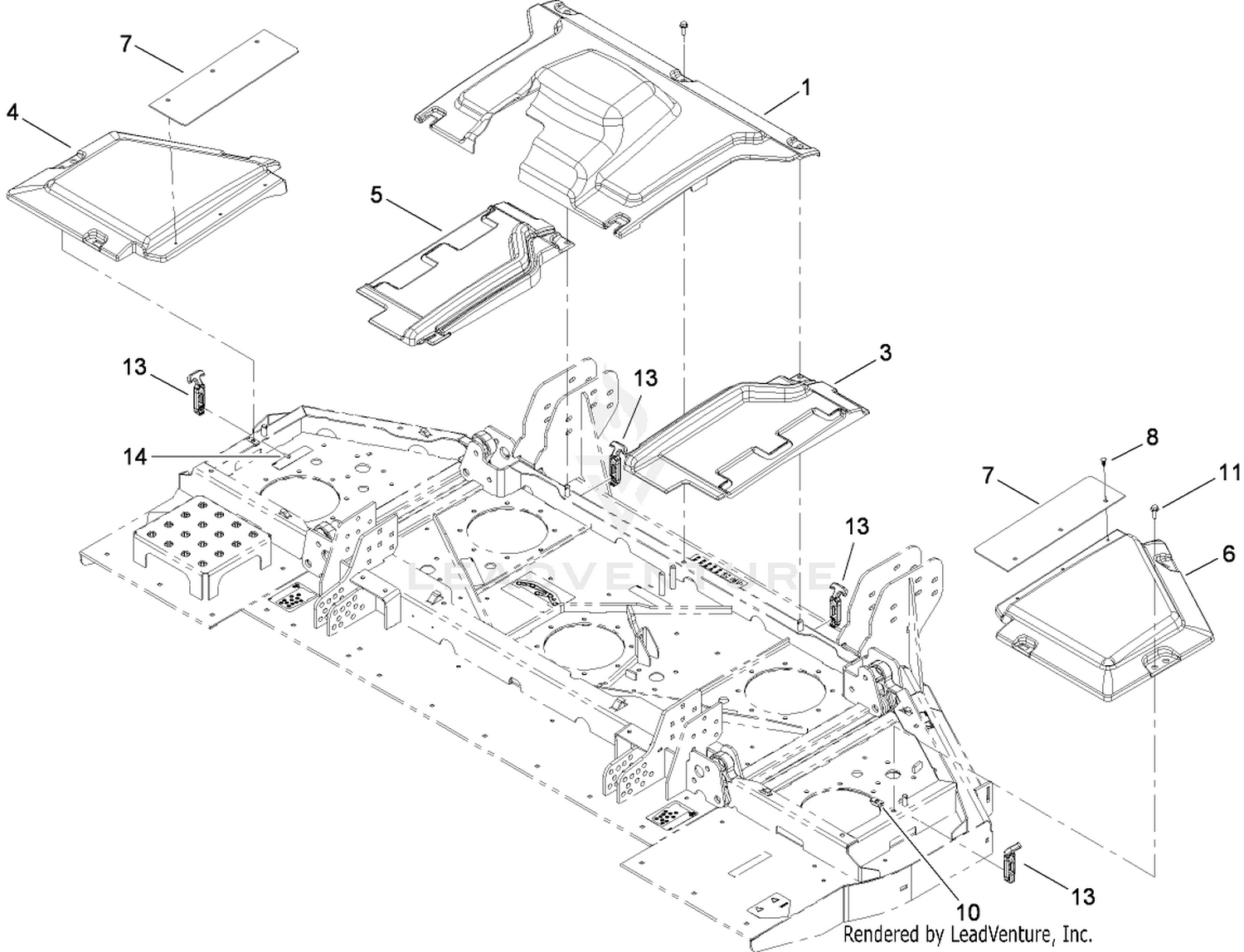 Center Deck  Belt Cover Assembly