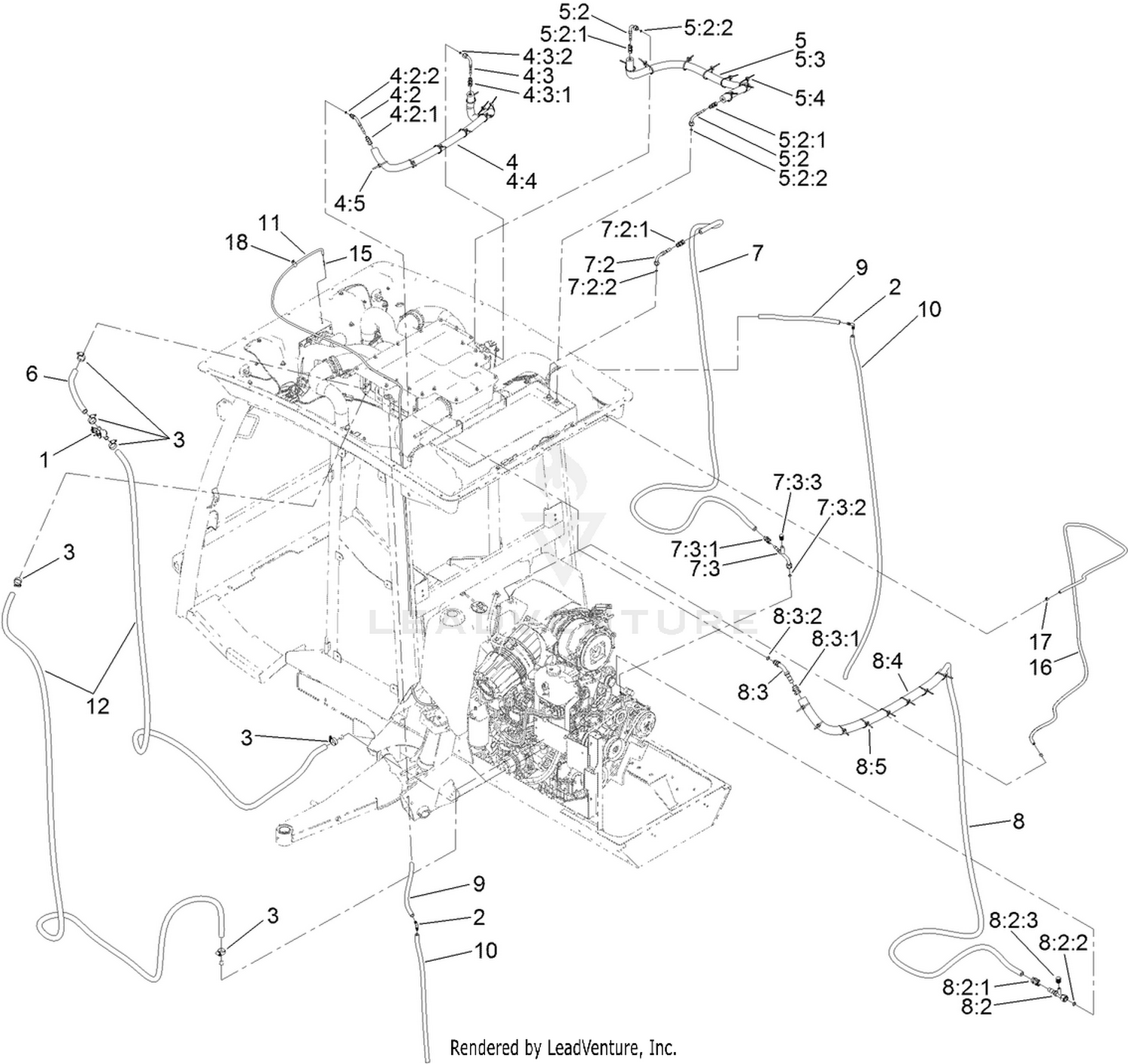 Engine Hose Routing Assembly
