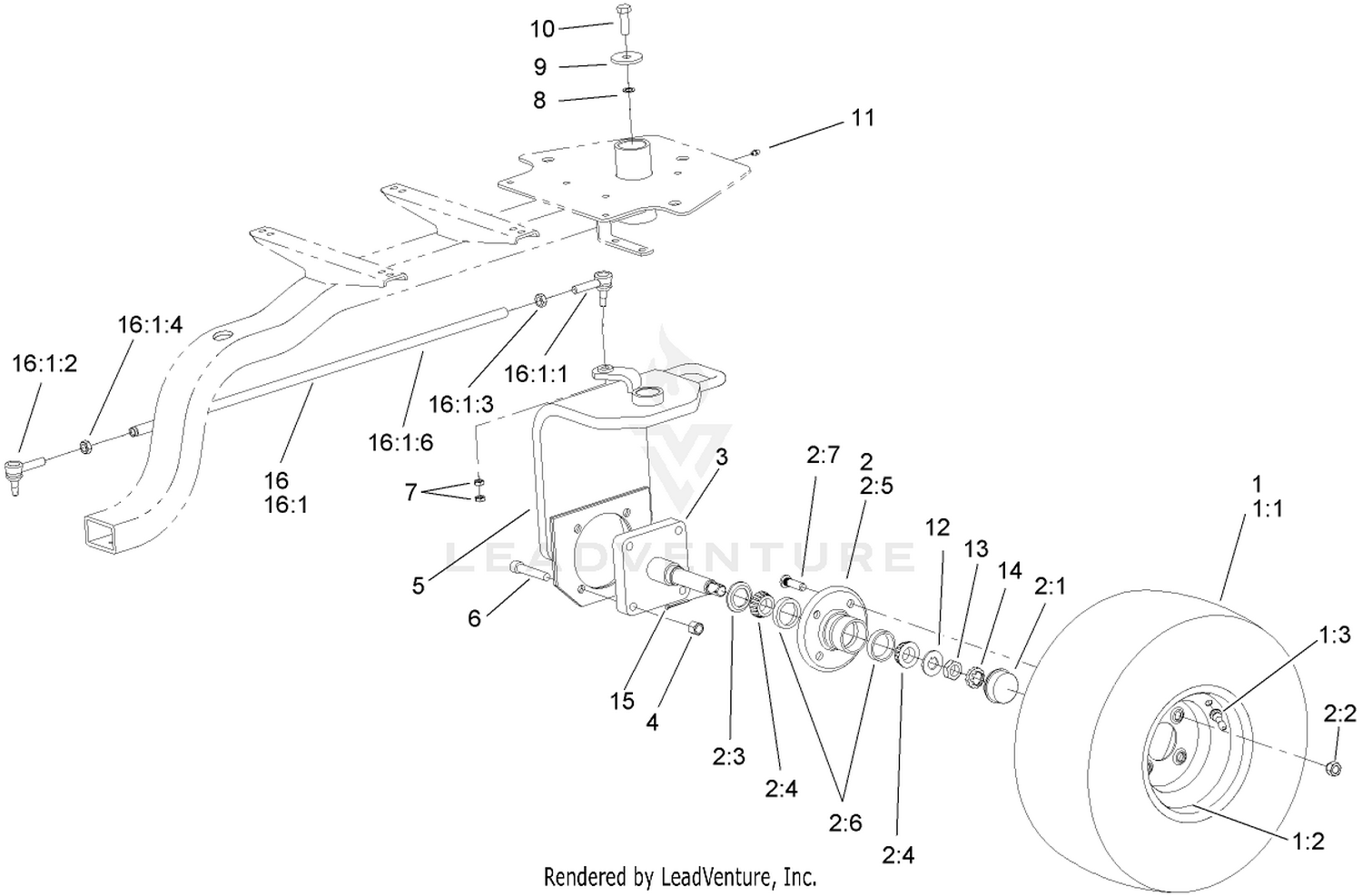 Caster Fork and Wheel Assembly