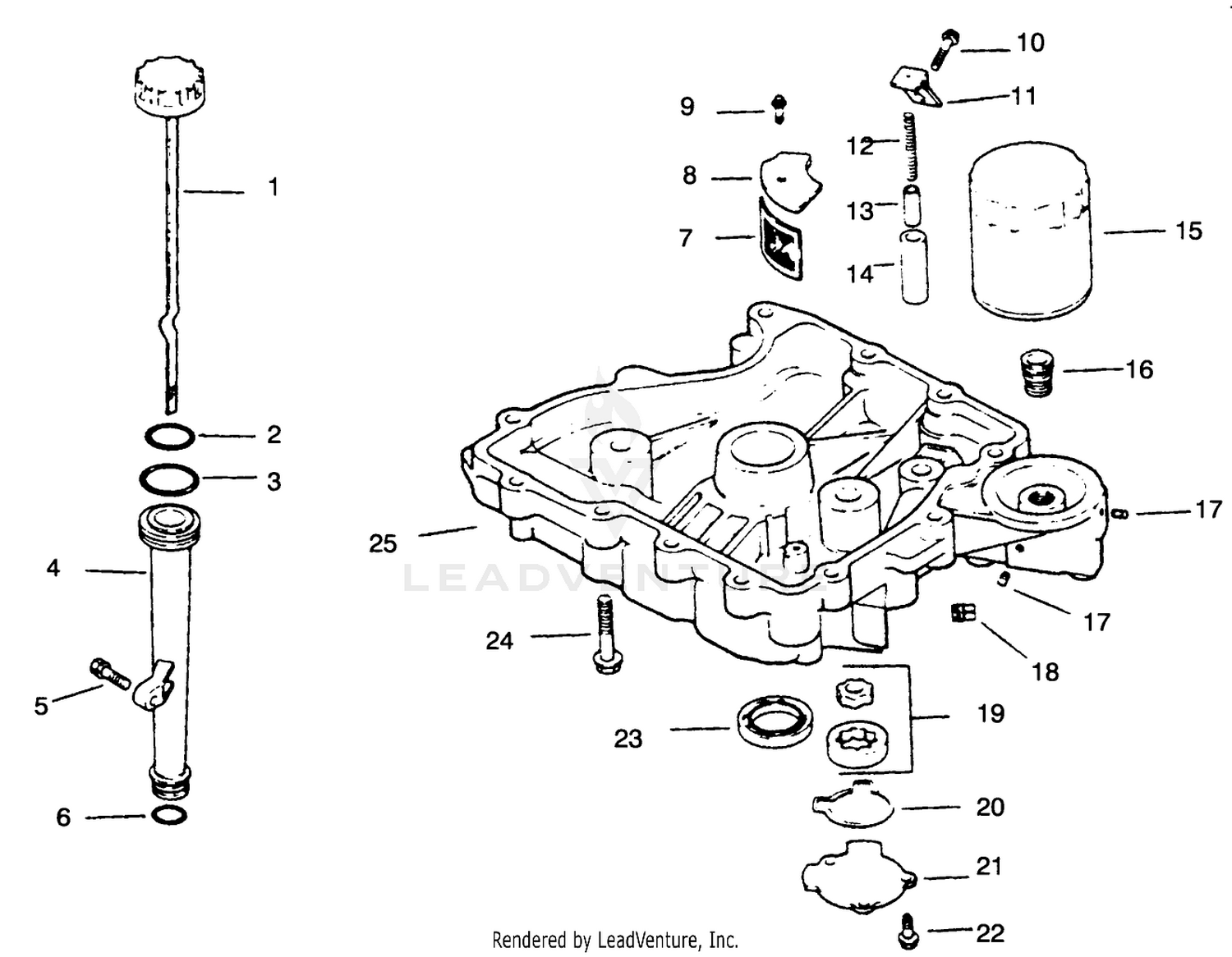 Oil Pan/lubrication-Engine Kohler Model No. Cv14 T-1412