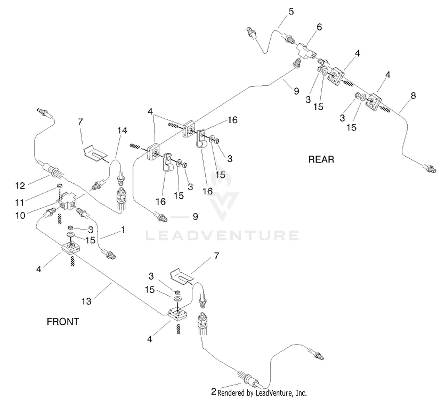 HYDRAULIC BRAKE LINE ROUTING ASM