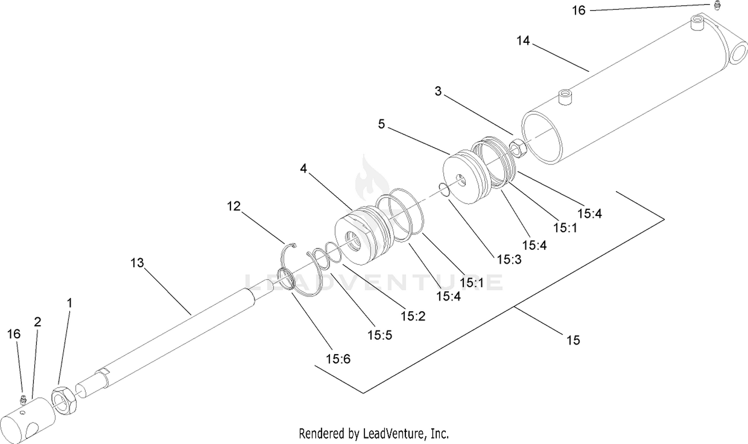 Hydraulic Cylinder Assembly No. 77-5950