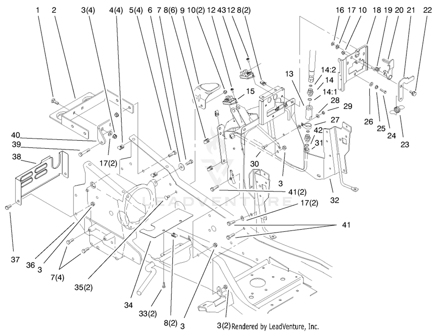 Steering Tower  Fuel Tank Supports Assembly