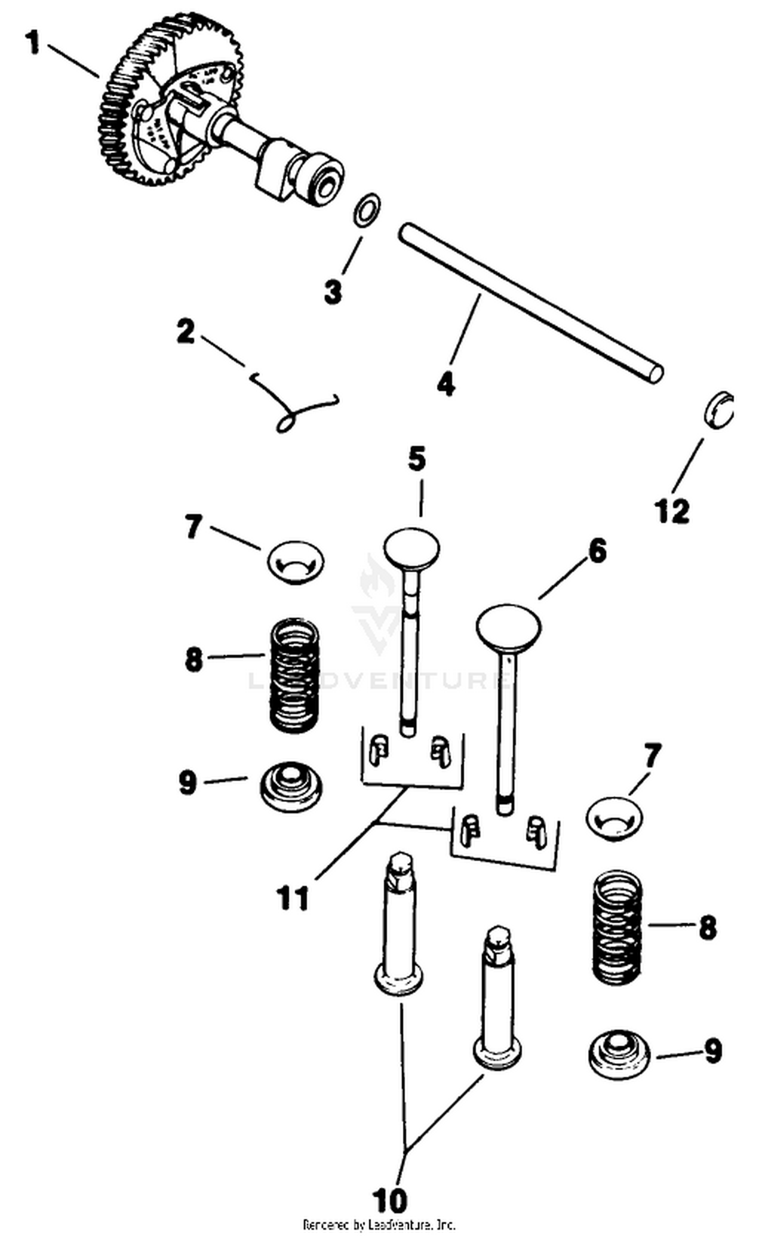 Camshaft  Valves-Engine Assembly-Kohler Model No. M16s-711533