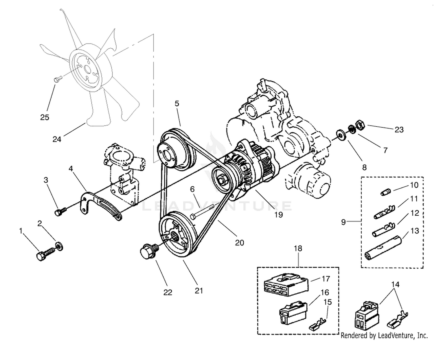Alternator and Pulley Assembly