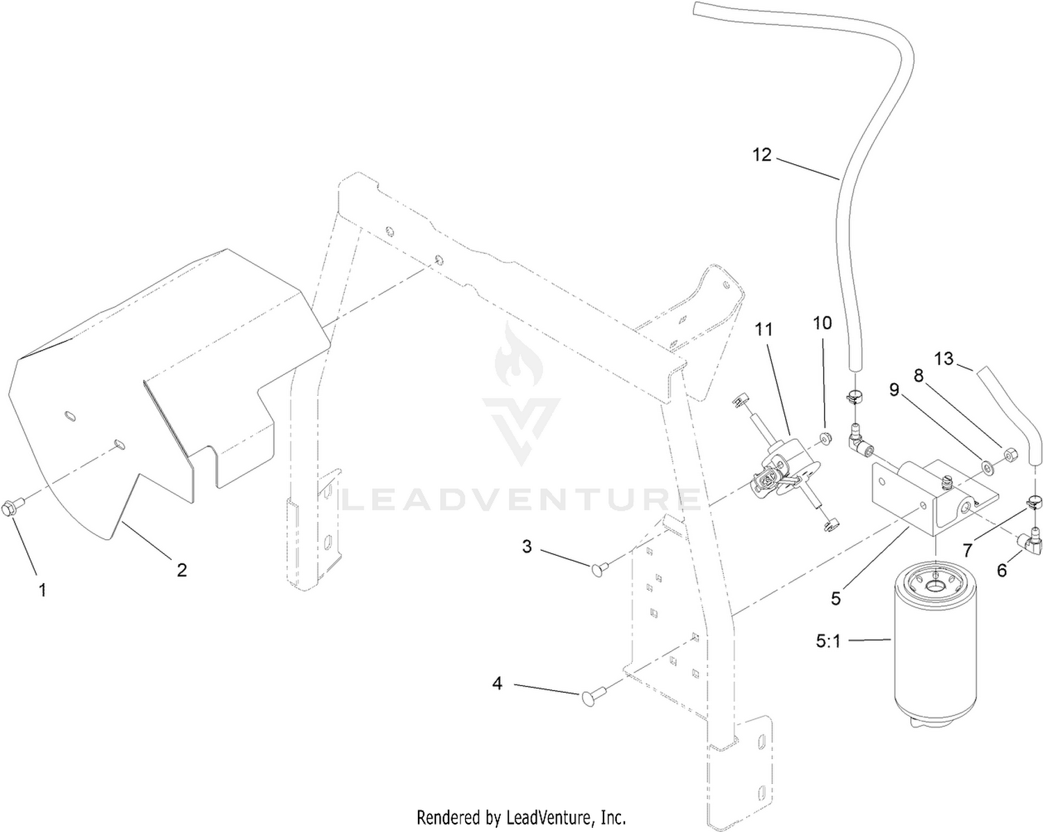 Fuel/Water Separator and Shield Assembly